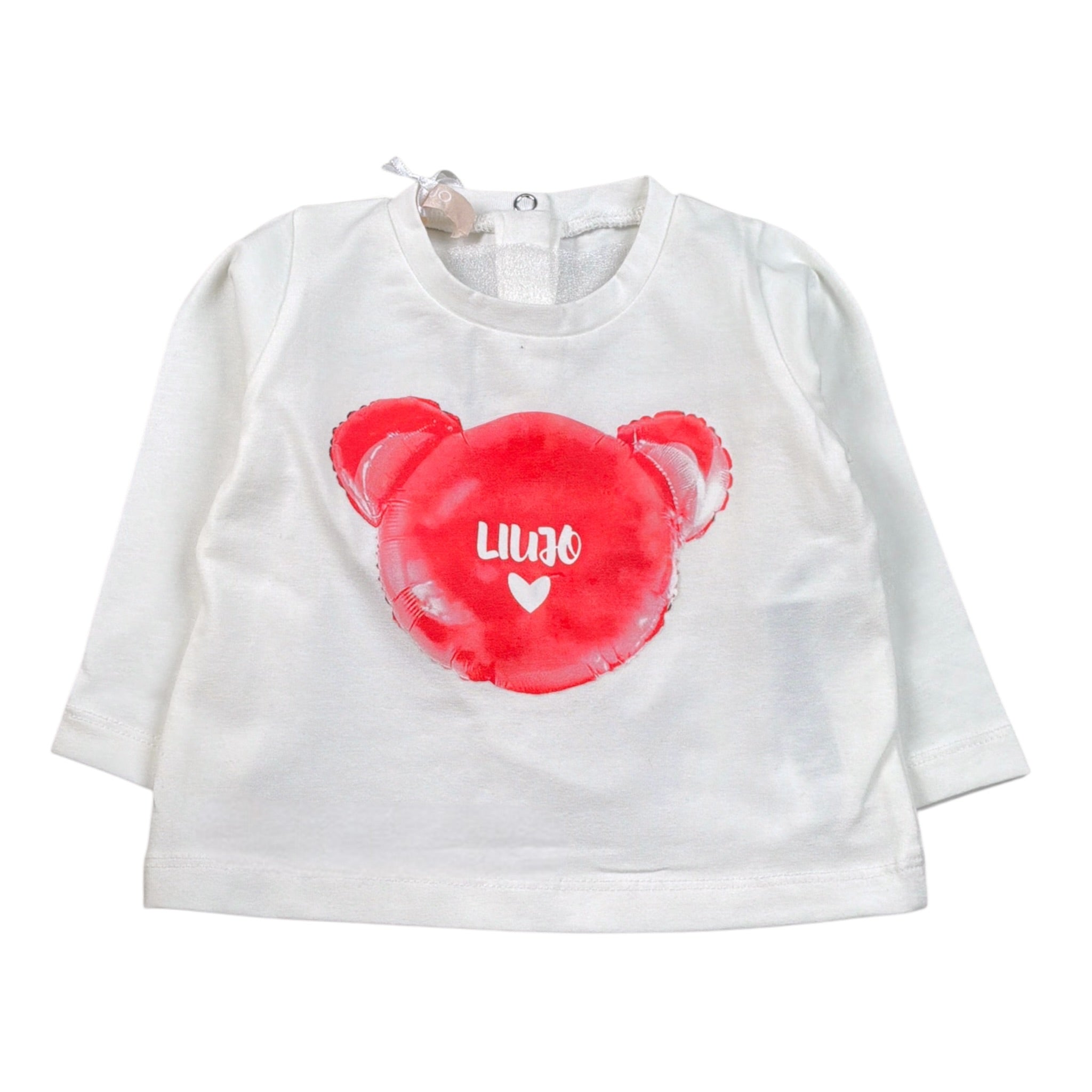 Liu Jo Shirt tinta unita con Stampa Bianco per Neonata KF2098 BIANCO LIU JO 