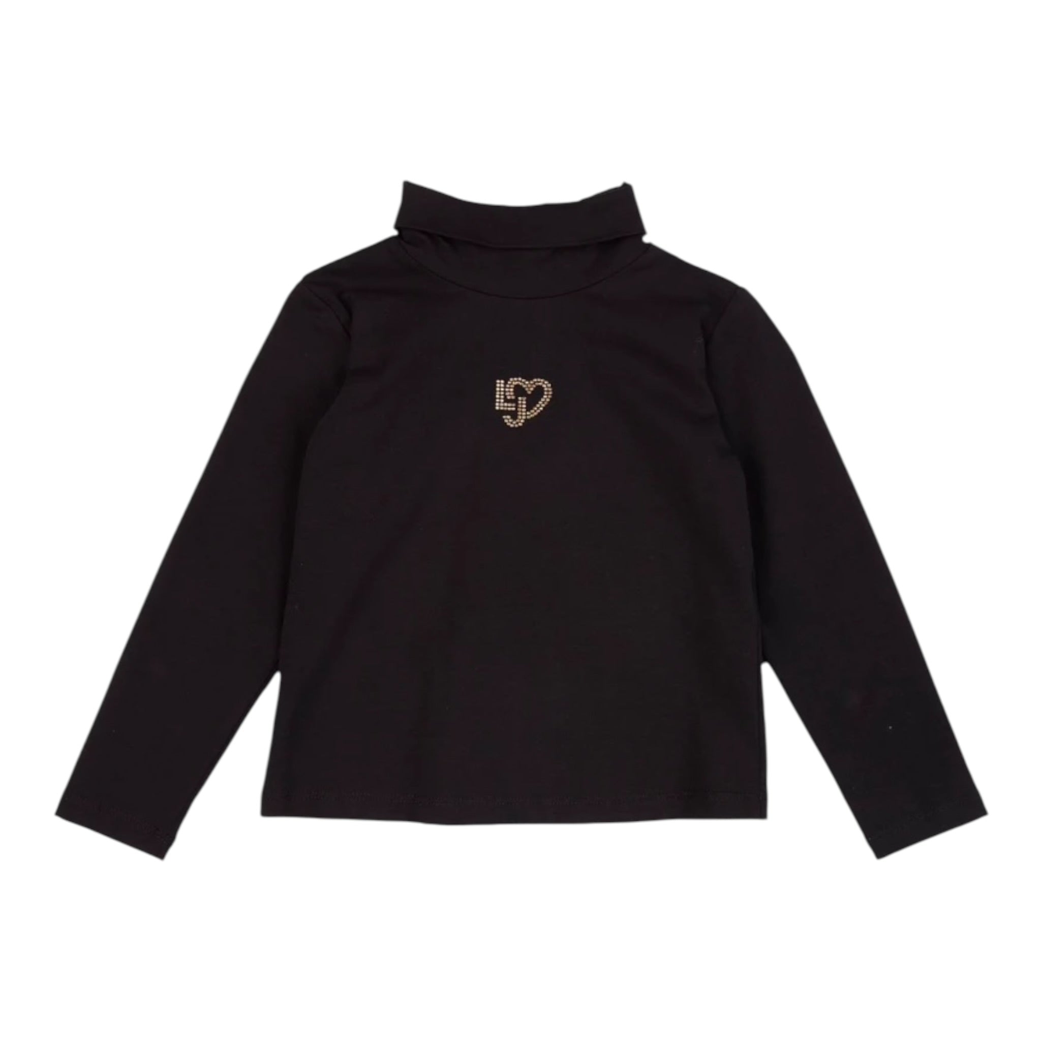 Liu Jo Shirt Collo Alto tinta unita con Logo Nero per Bambina KF4031J NERO LIU JO 