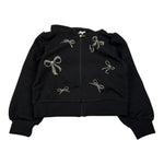 Liu Jo Felpa tinta unita con Cappuccio E Borchie Nero per Bambina KF4109 NERO LIU JO 