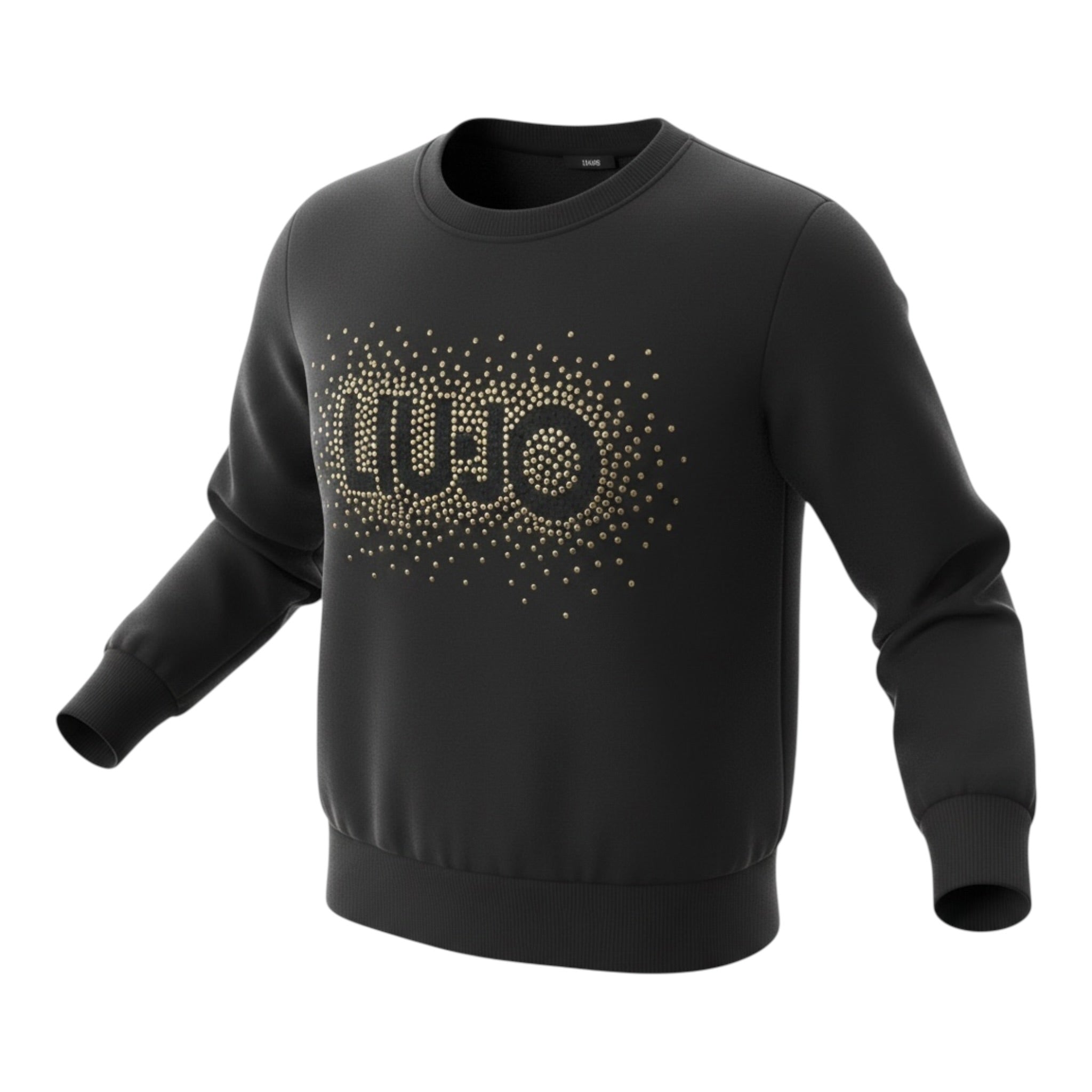 Liu Jo Felpa Chiusa Girocollo tinta unita con Brillantini Nero per Neonata KF5001X NERO LIU JO 