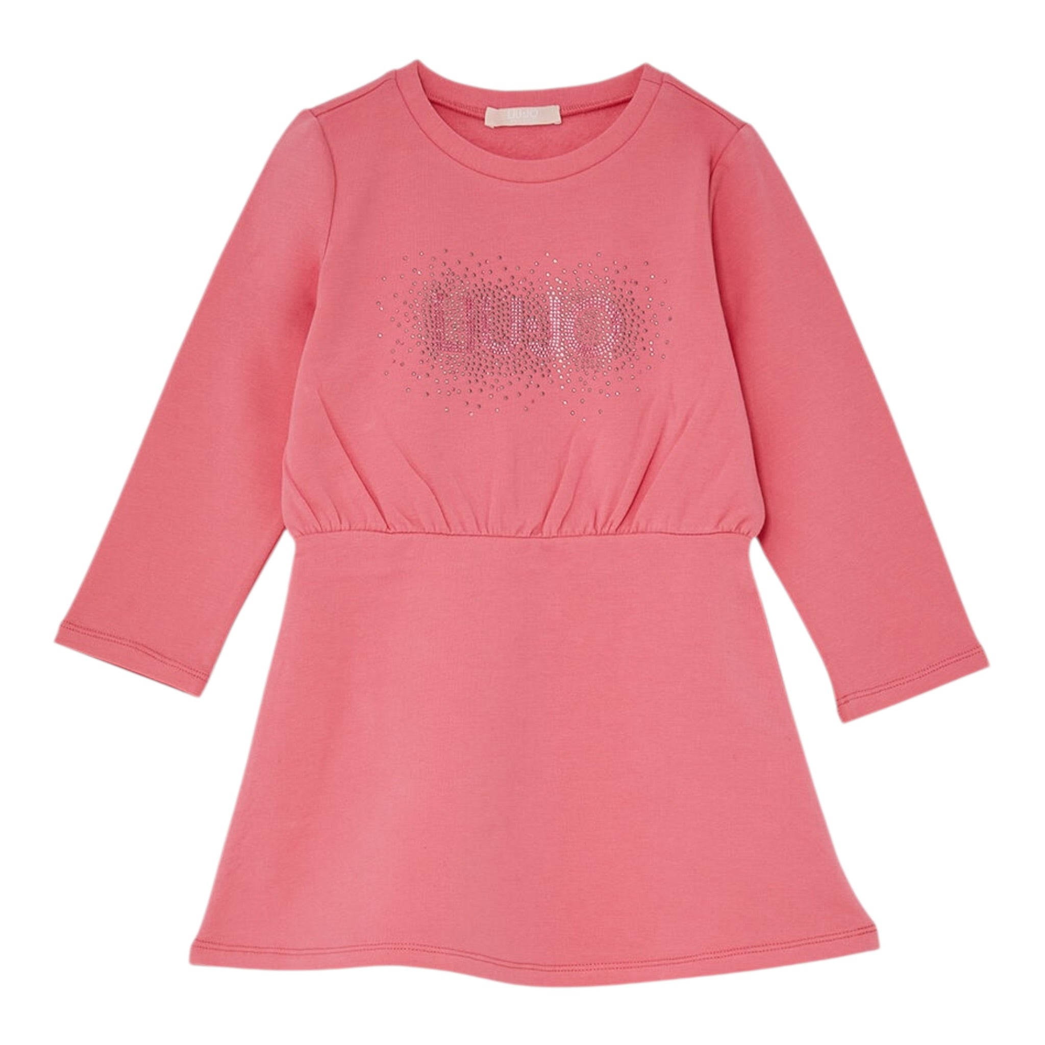 Liu Jo Abito Girocollo tinta unita con Brillantini Rosa per Bambina KF5004J ROSA LIU JO 