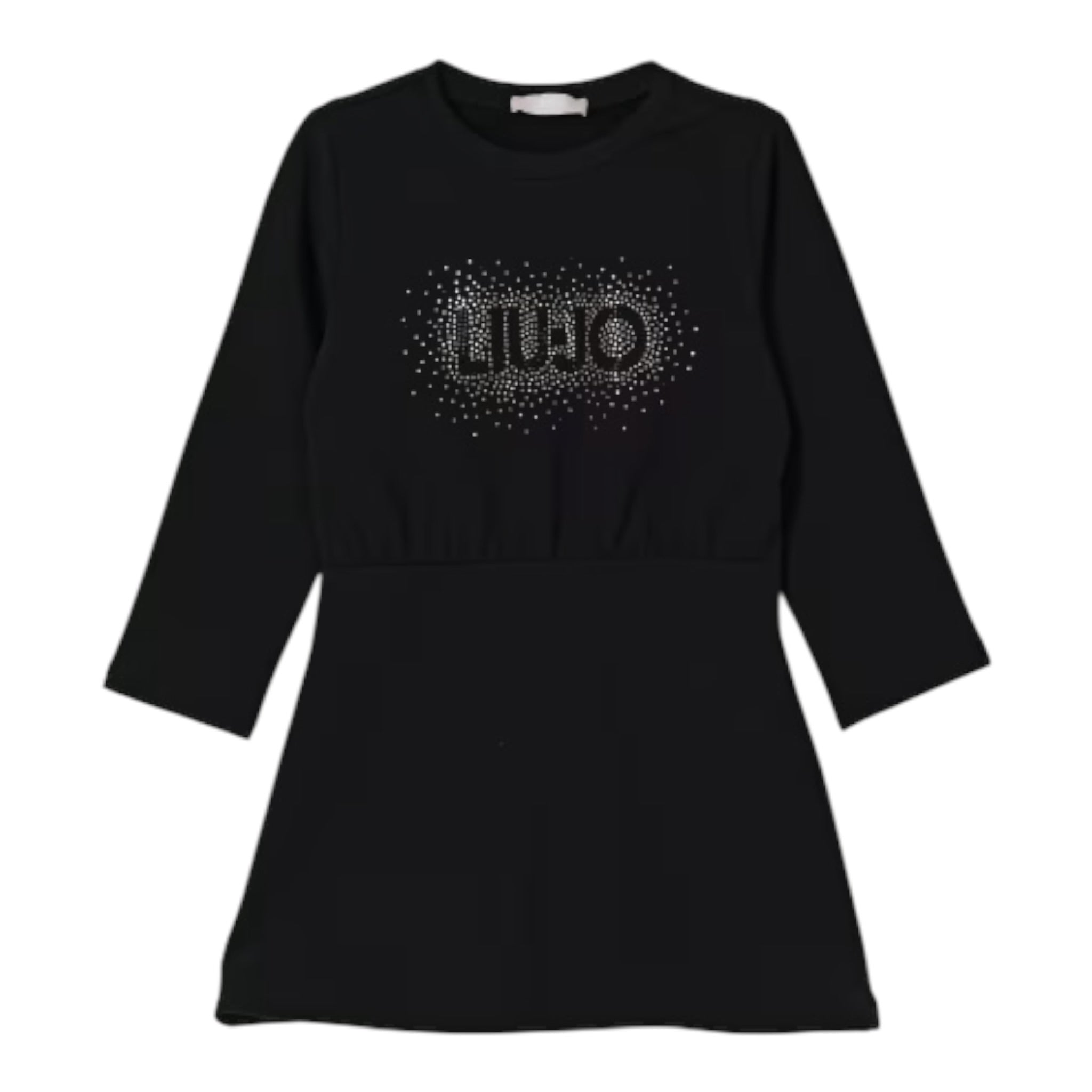 Liu Jo Abito Girocollo tinta unita con Brillantini Nero per Bambina KF5004X NERO LIU JO 