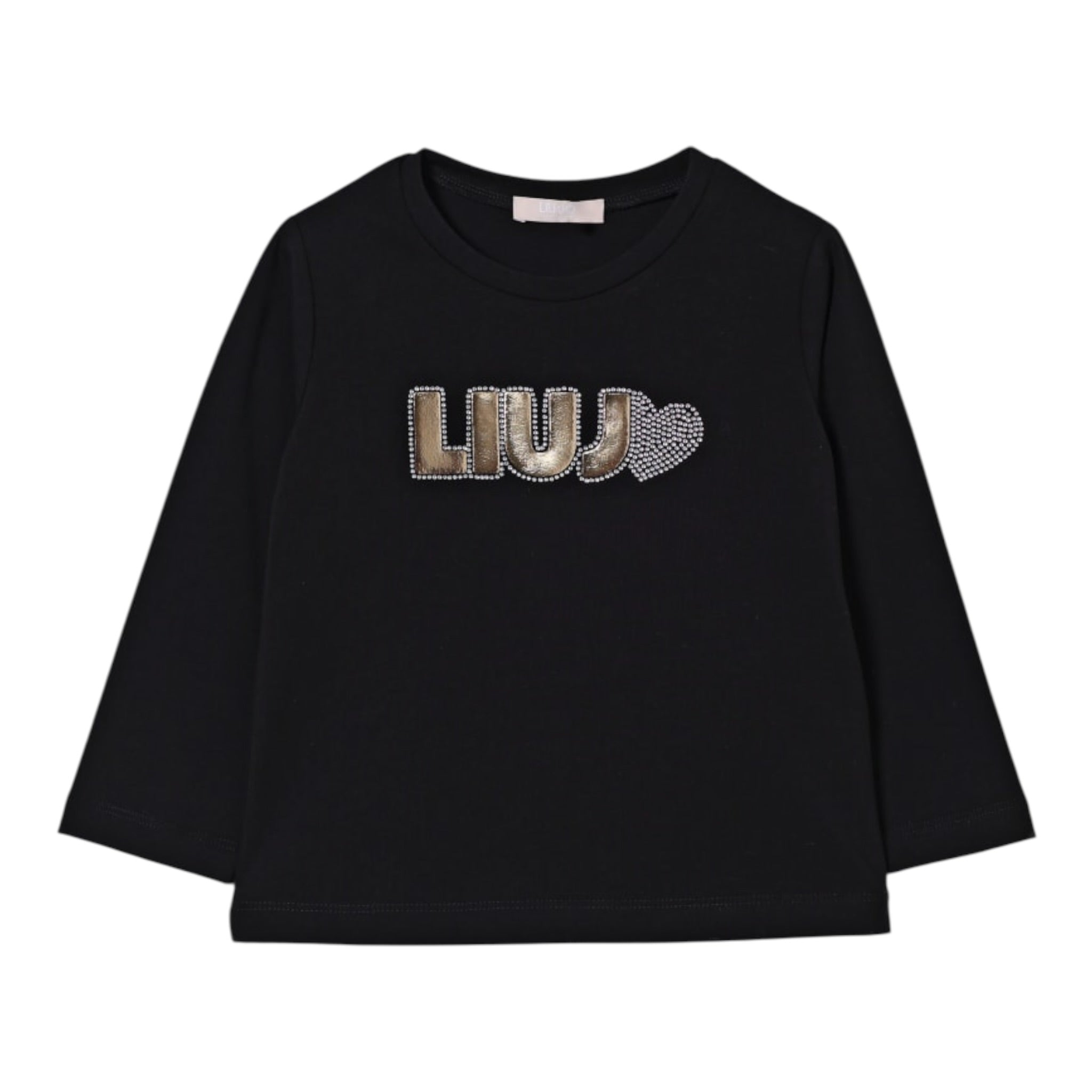 Liu Jo Shirt tinta unita con Stampa Nero per Neonata KF5033 NERO LIU JO 