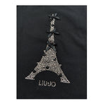 Liu Jo Shirt Girocollo tinta unita con Brillantini Nero per Neonata KF5048 NERO LIU JO 