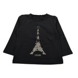 Liu Jo Shirt Girocollo tinta unita con Brillantini Nero per Neonata KF5048 NERO LIU JO 
