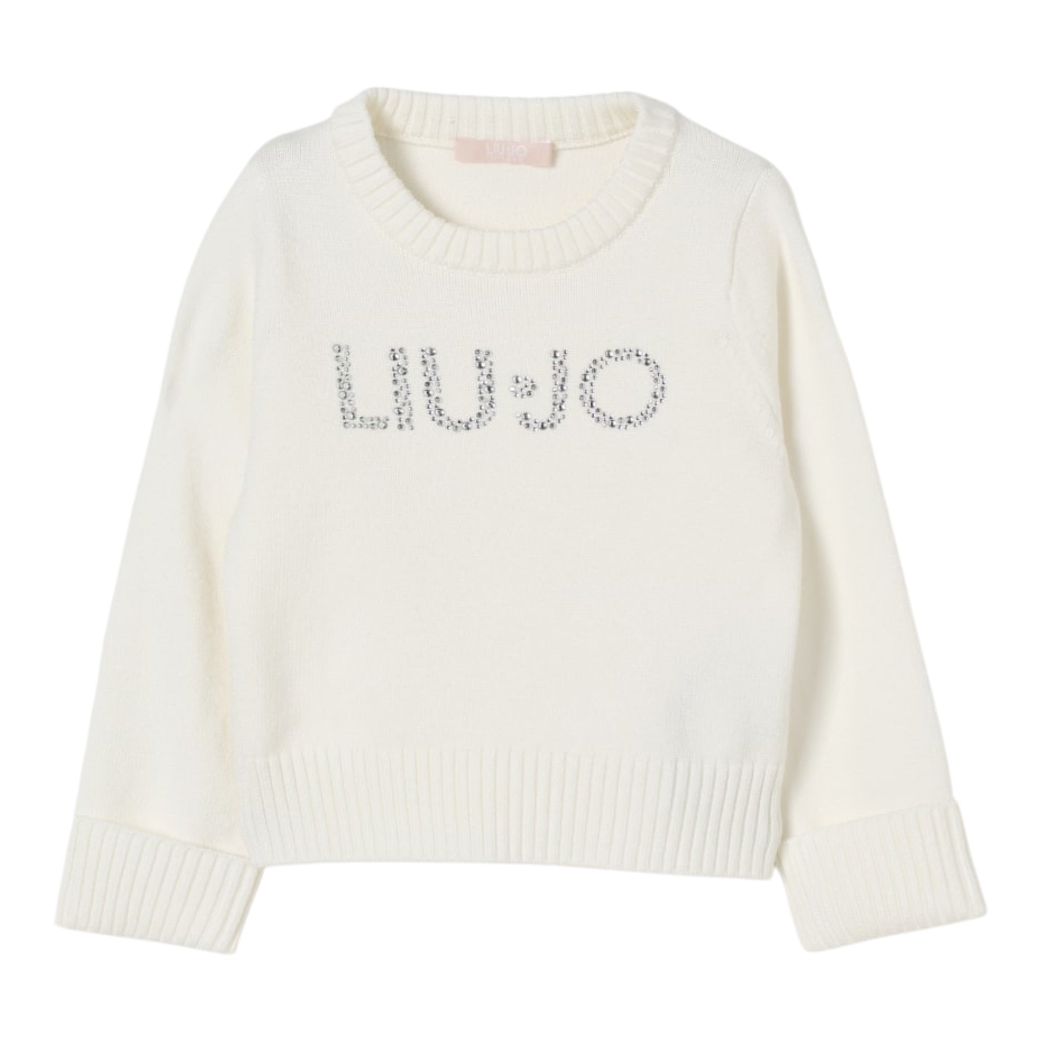 Liu Jo Maglia Girocollo tinta unita con Brillantini Panna per Neonata KF5055 PANNA LIU JO 