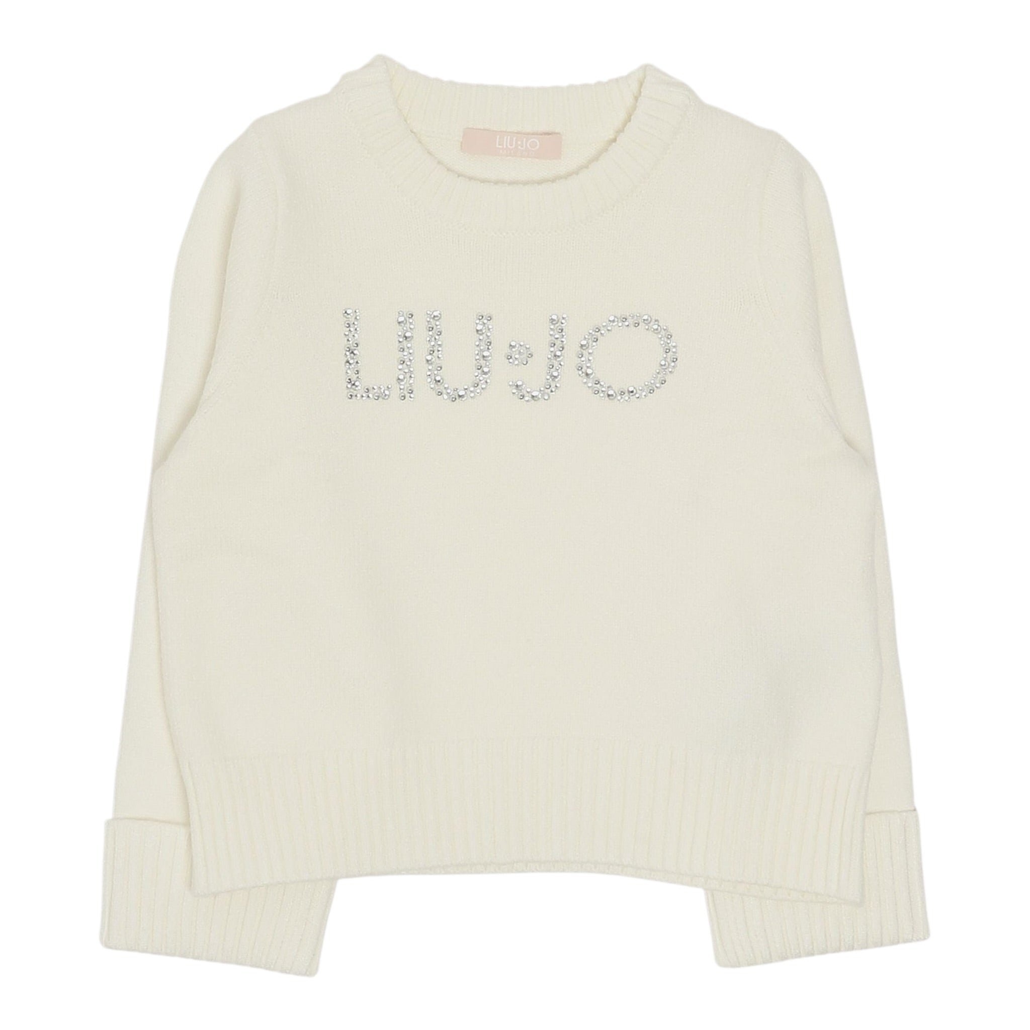 Liu Jo Maglia Girocollo tinta unita con Brillantini Panna per Bambina KF5055XX PANNA LIU JO 
