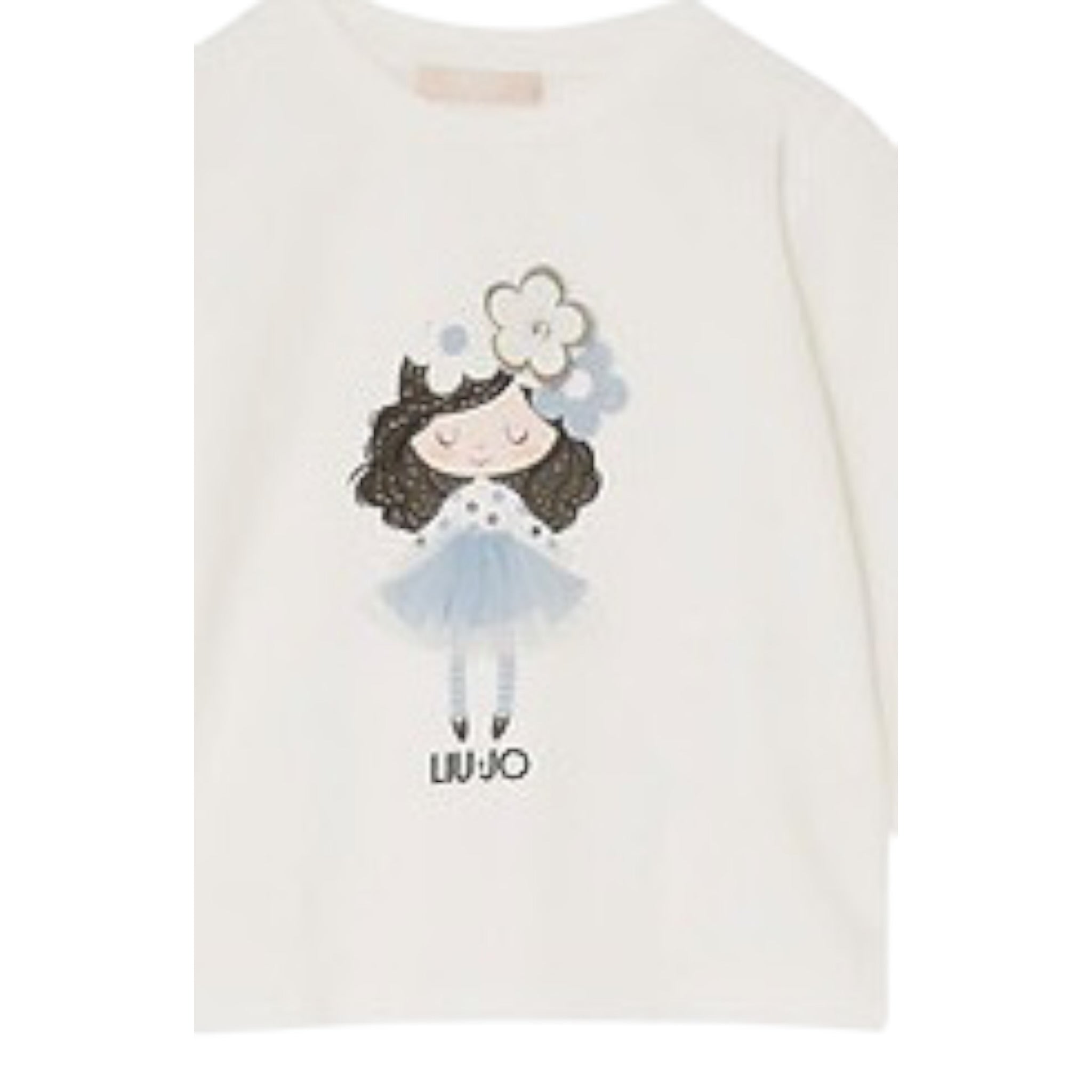 Liu Jo Shirt Girocollo tinta unita con Brillantini Bianco per Neonata KF5076XX BIANCO LIU JO 