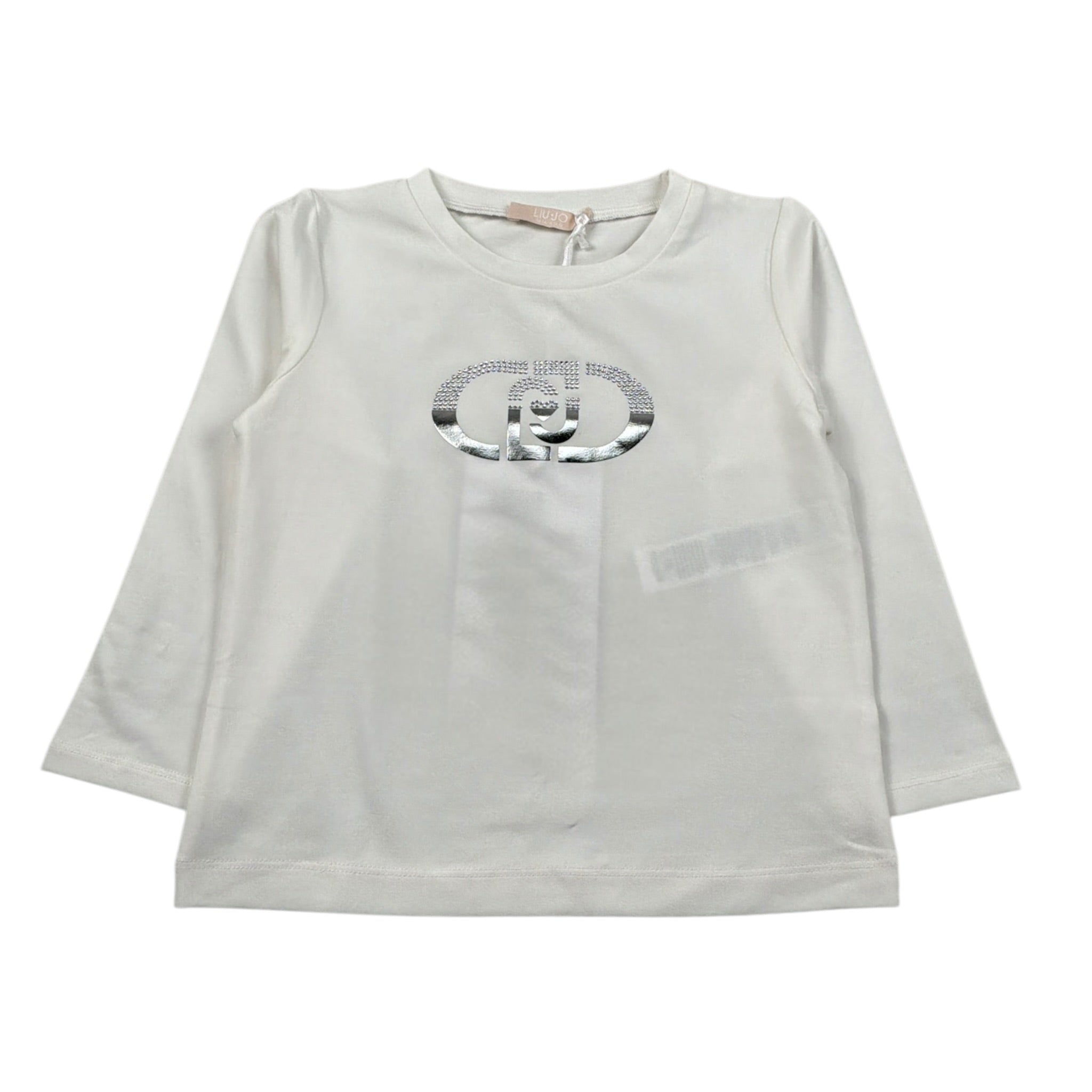 Liu Jo Shirt Girocollo tinta unita con Logo Bianco per Bambina KF5087J BIANCO LIU JO 