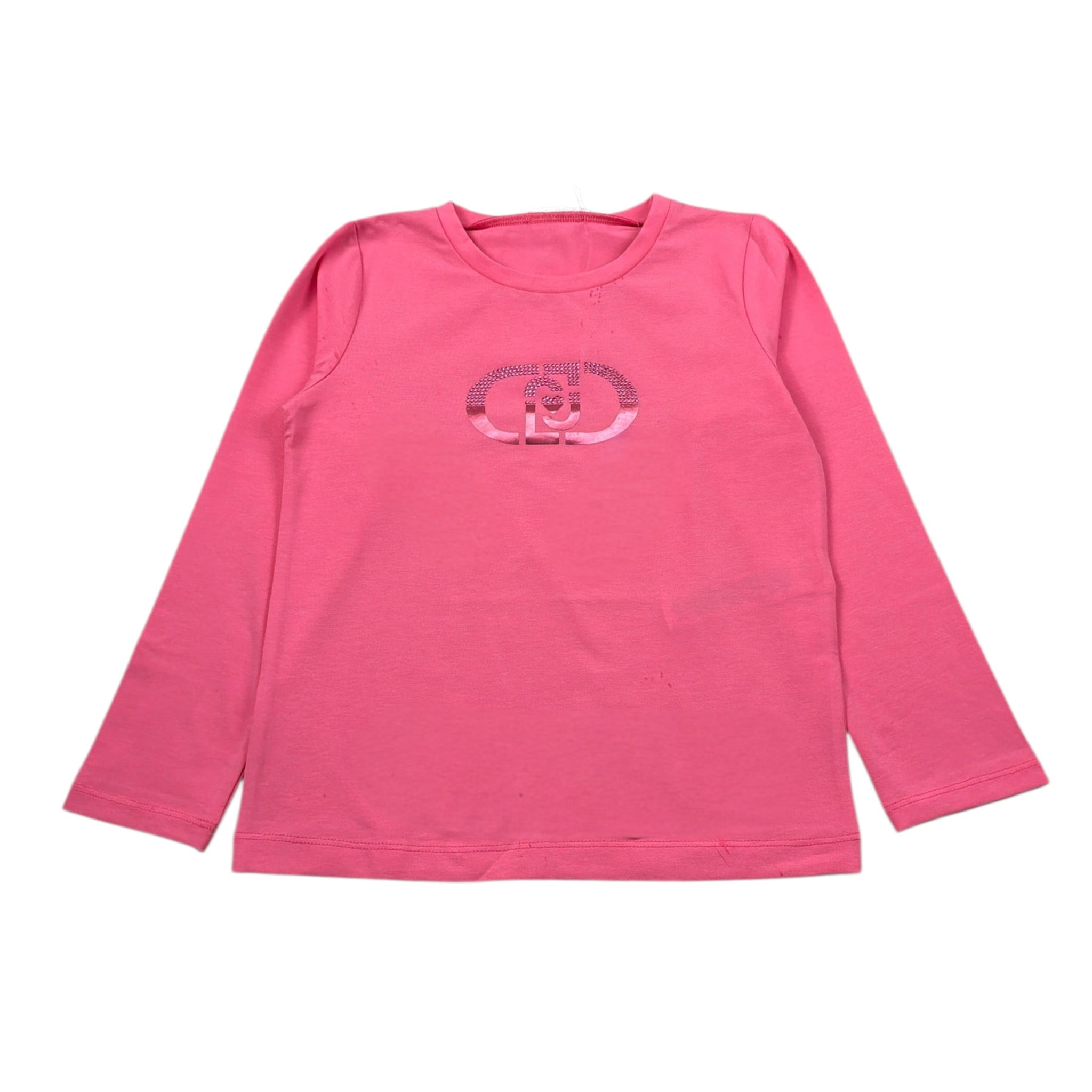 Liu Jo Shirt Girocollo tinta unita con Logo Rosa per Bambina KF5087JX ROSA LIU JO 