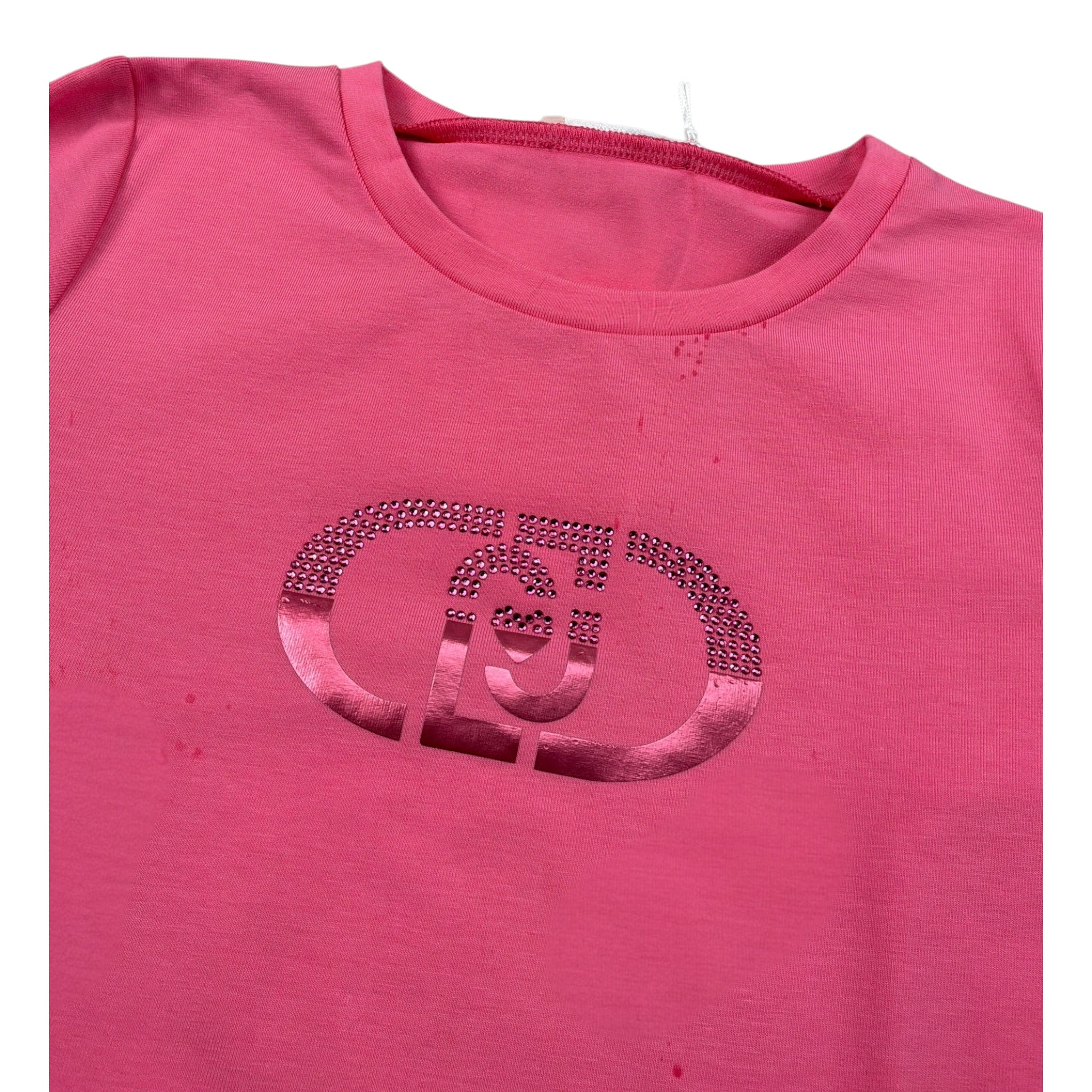Liu Jo Shirt Girocollo tinta unita con Logo Rosa per Neonata KF5087X ROSA LIU JO 