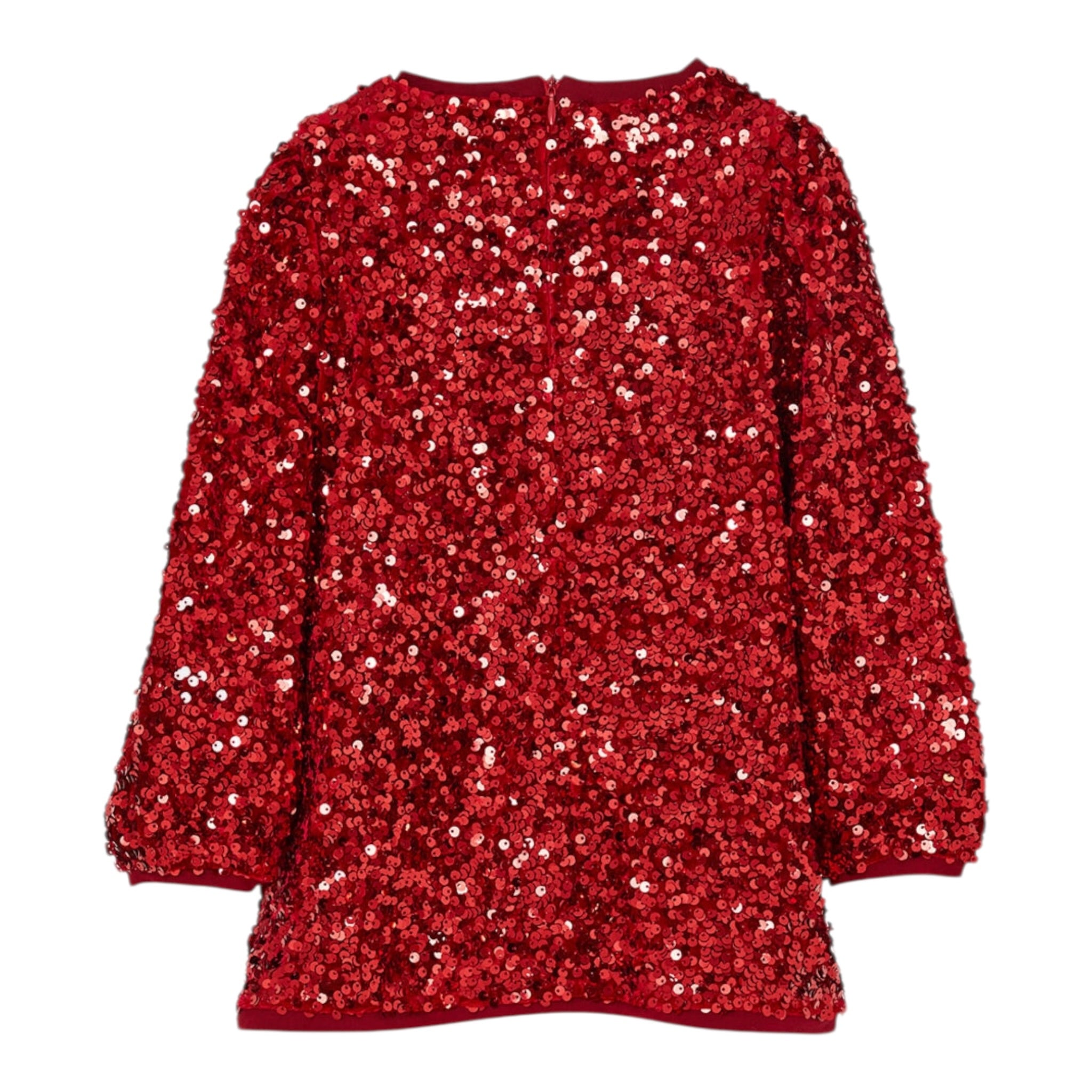 Liu Jo Abito Manica Lunga tinta unita con Paillettes Rosso per Neonata KF5104 ROSSO LIU JO 