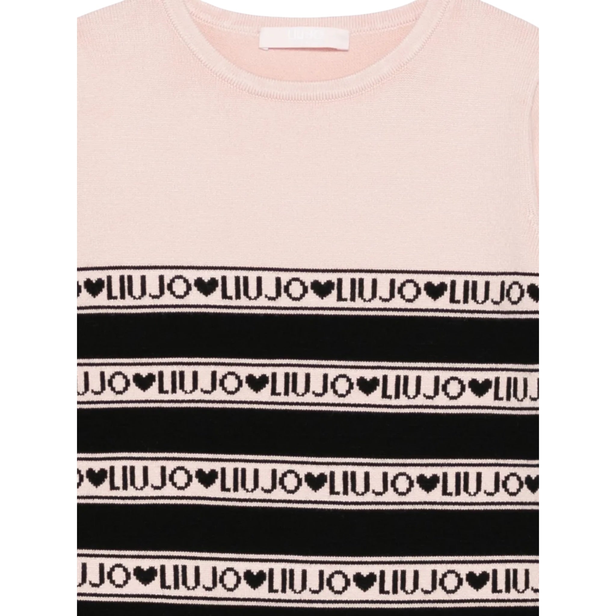 Liu Jo Abito Manica Lunga tinta unita con Logo Rosa per Bambina KF5130 ROSA LIU JO 