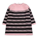 Liu Jo Abito Manica Lunga tinta unita con Logo Rosa per Neonata KF5130XXN ROSA LIU JO 