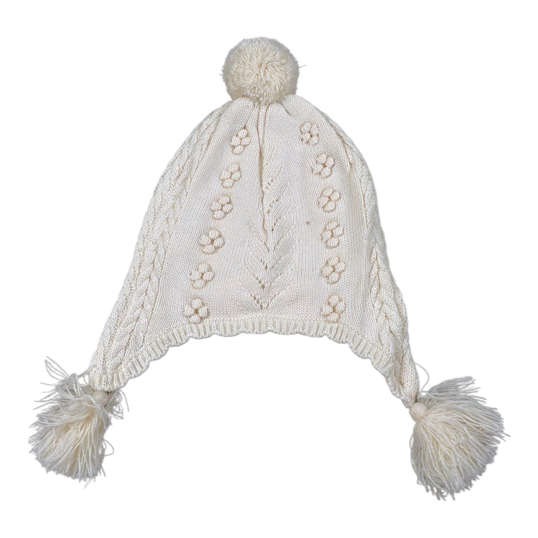 Louise Misha Cappello tinta unita con Pon Pon Panna per Bambina GACW25B0007 PANNA LOUISE MISHA 