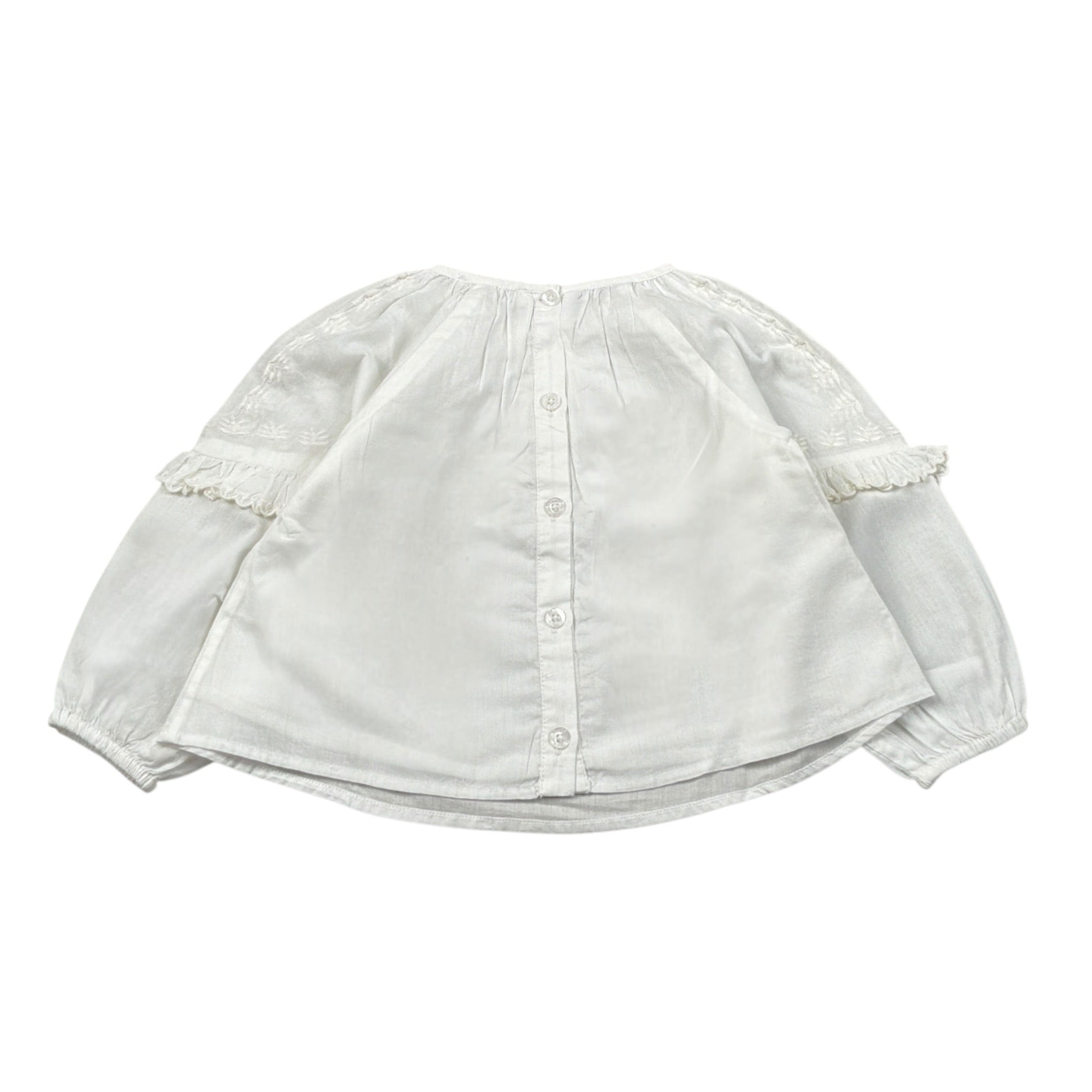 Louise Misha Camicia tinta unita con Ricami Bianco per Bambina GRIW25B0068 BIANCO LOUISE MISHA 
