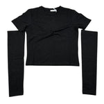 Lu Lu By Miss Grant T-Shirt tinta unita con Manicotti Nero per Bambina LL3842 NERO LU LU BY MISS GRANT 