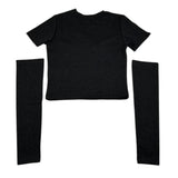 Lu Lu By Miss Grant T-Shirt tinta unita con Manicotti Nero per Bambina LL3842 NERO LU LU BY MISS GRANT 