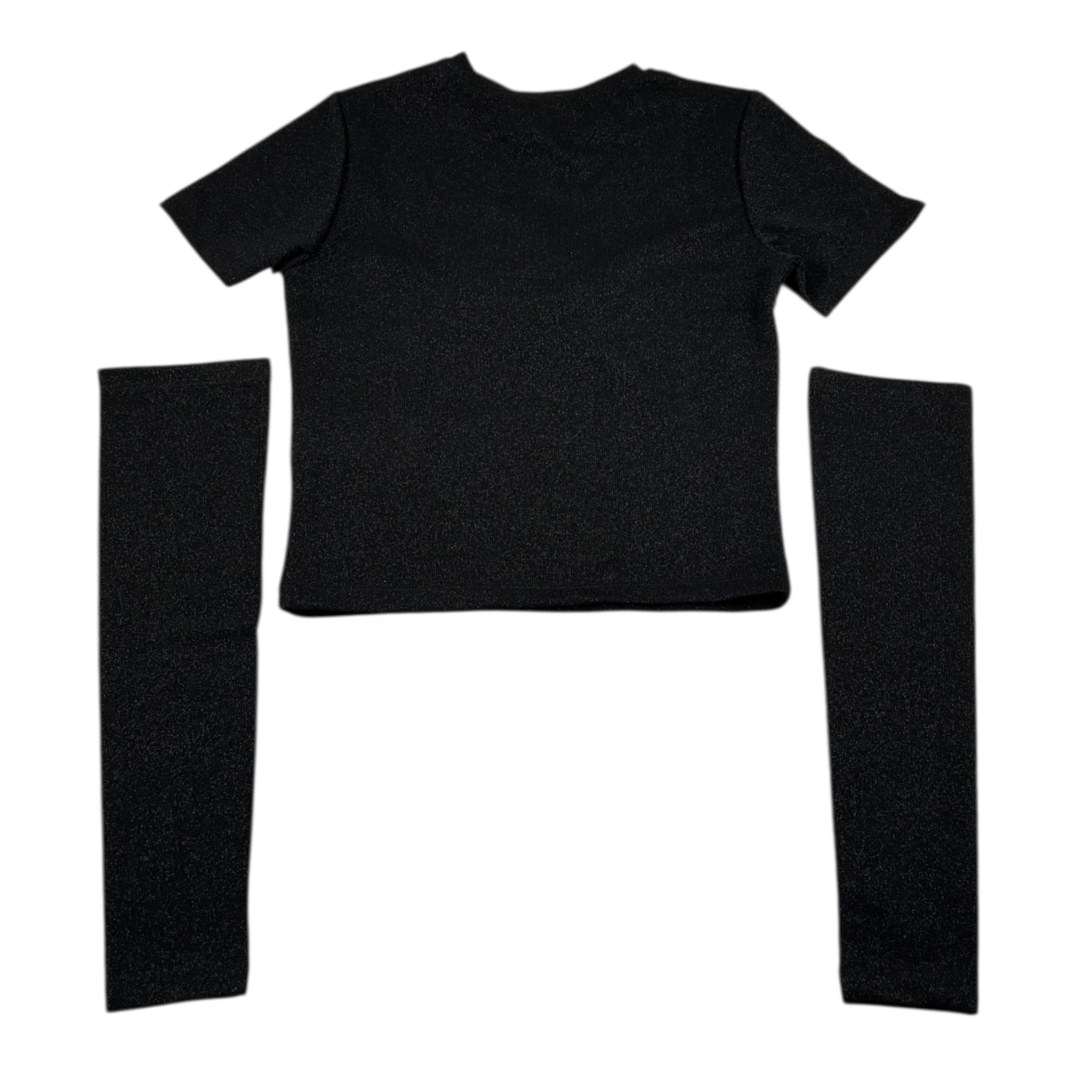 Lu Lu By Miss Grant T-Shirt tinta unita con Manicotti Nero per Bambina LL3842 NERO LU LU BY MISS GRANT 