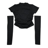 Lu Lu By Miss Grant T-Shirt tinta unita con Manicotti Nero per Bambina LL4053 NERO LU LU BY MISS GRANT 