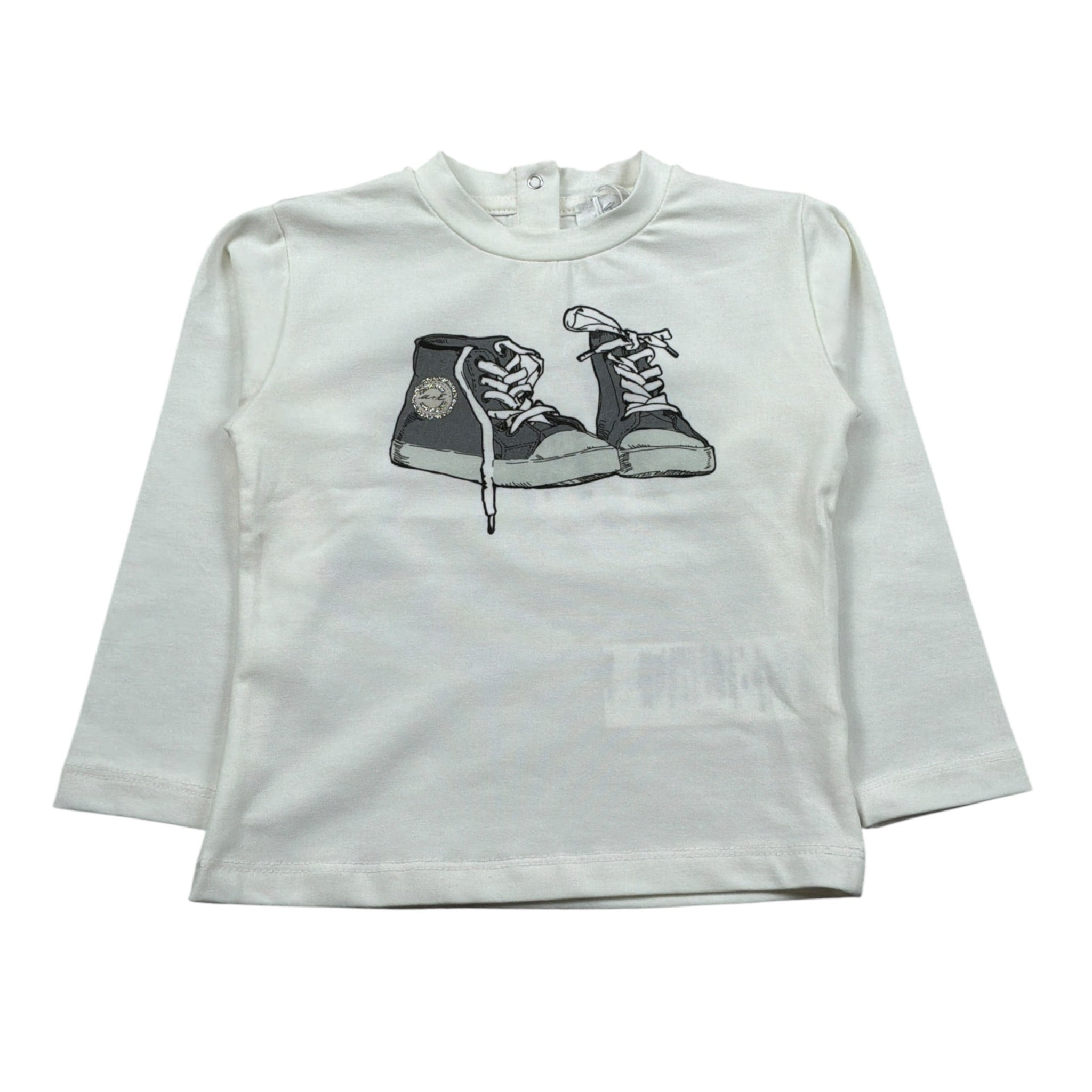 U+È Shirt Girocollo tinta unita con Stampa Panna per Neonata UE1552 PANNA U+è 