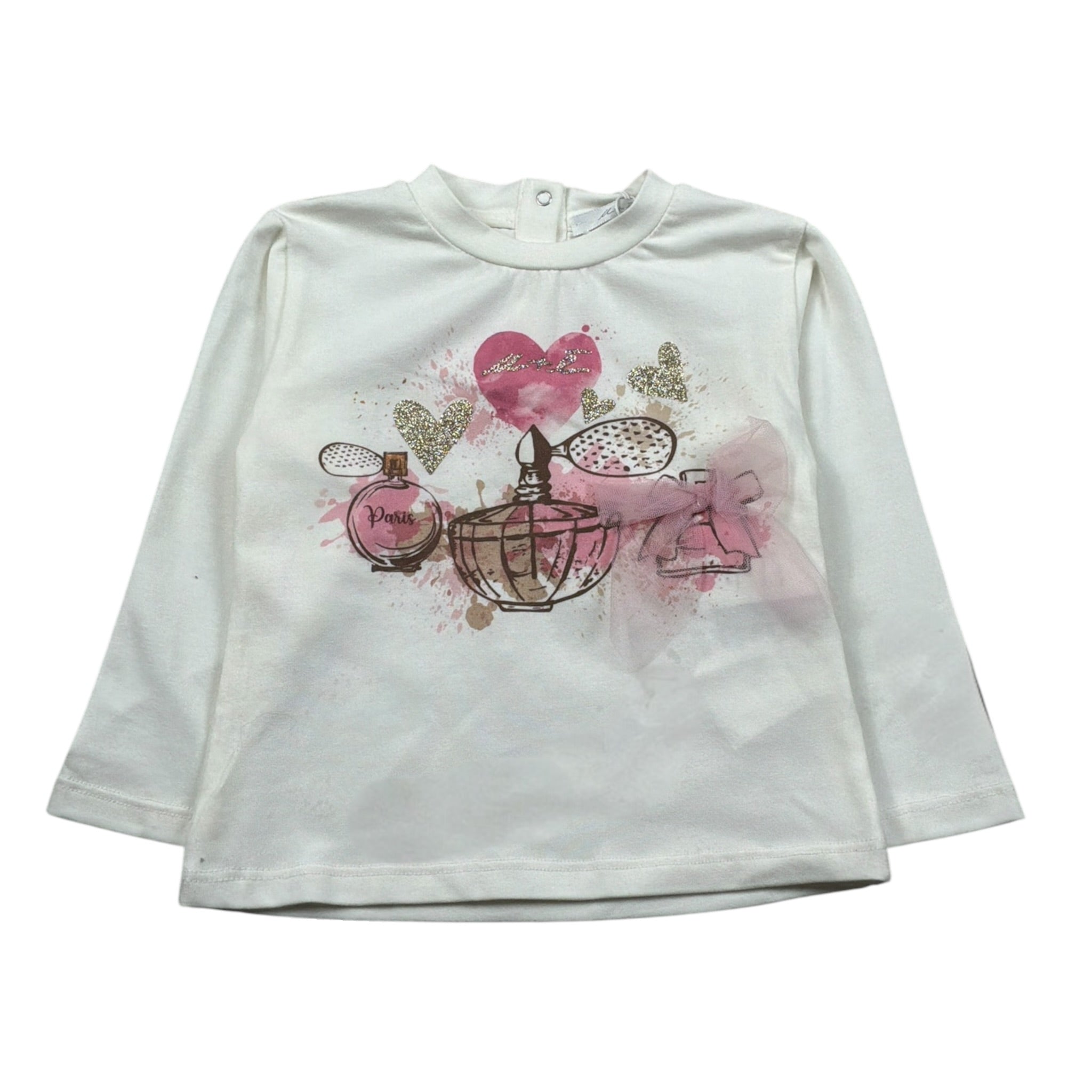 U+È Shirt Girocollo tinta unita con Stapa Panna per Neonata UE1670 PANNA U+è 