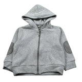 U+È Felpa con Zip E Cappuccio tinta unita Grigio per Neonato UEM0471 GRIGIO U+è 