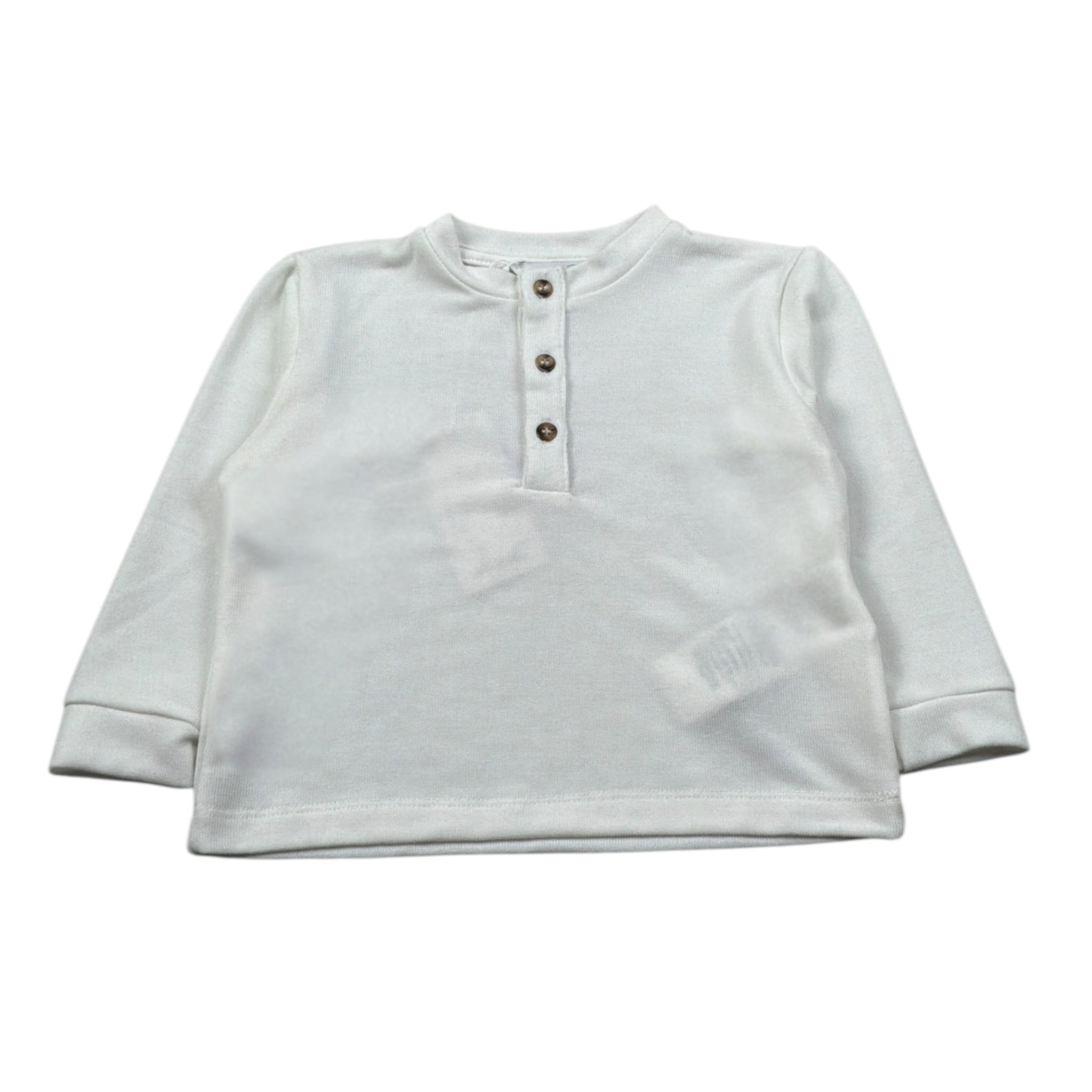 U+È Maglia tinta unita con Bottoni Panna per Neonato UEM0602 PANNA U+è 