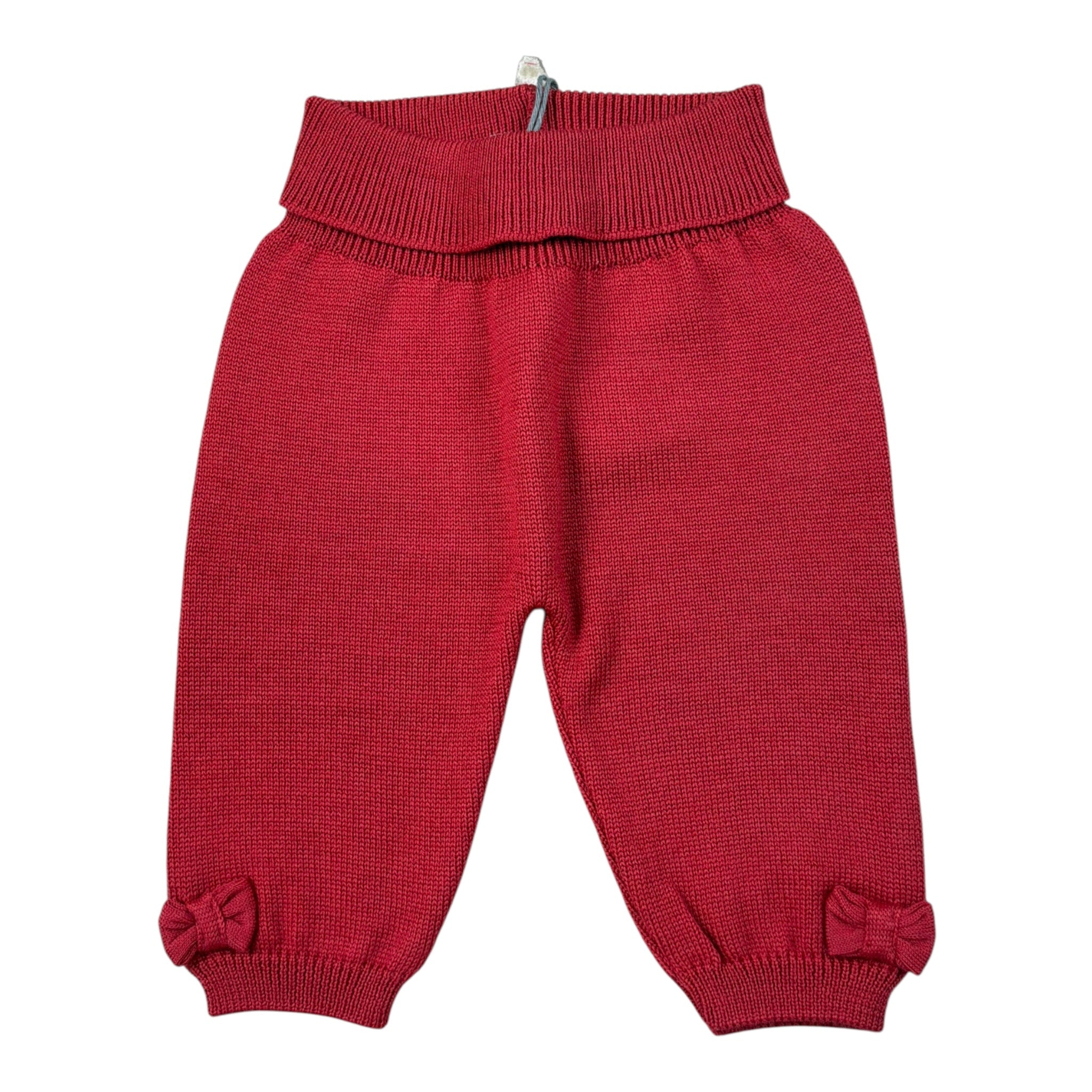 Maglifici Di Verona Pantalone tinta unita con Fiocco Rosso per Neonata 045245 ROSSO MAGLIFICI DI VERONA 
