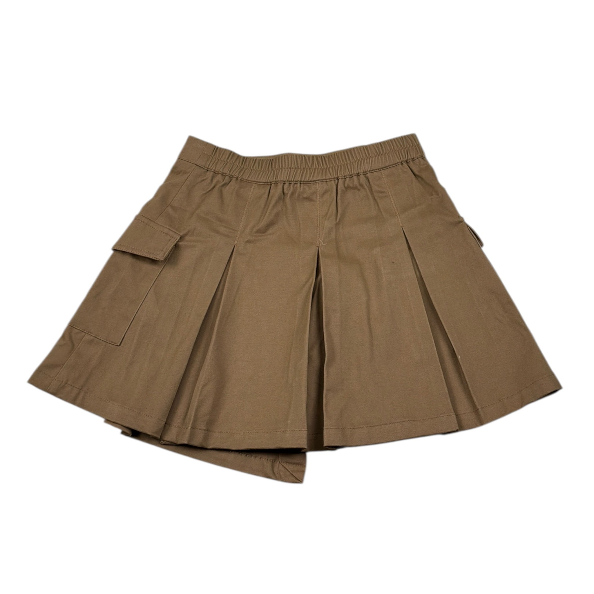 Manila Grace Gonna tinta unita con Elastico In Vita Cammello per Bambina M2920W25 CAMMELLO MANILA GRACE 