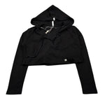 Manila Grace Maglia Ad Incrocio tinta unita con Cappuccio Nero per Bambina MFJF24M136 NERO MANILA GRACE 
