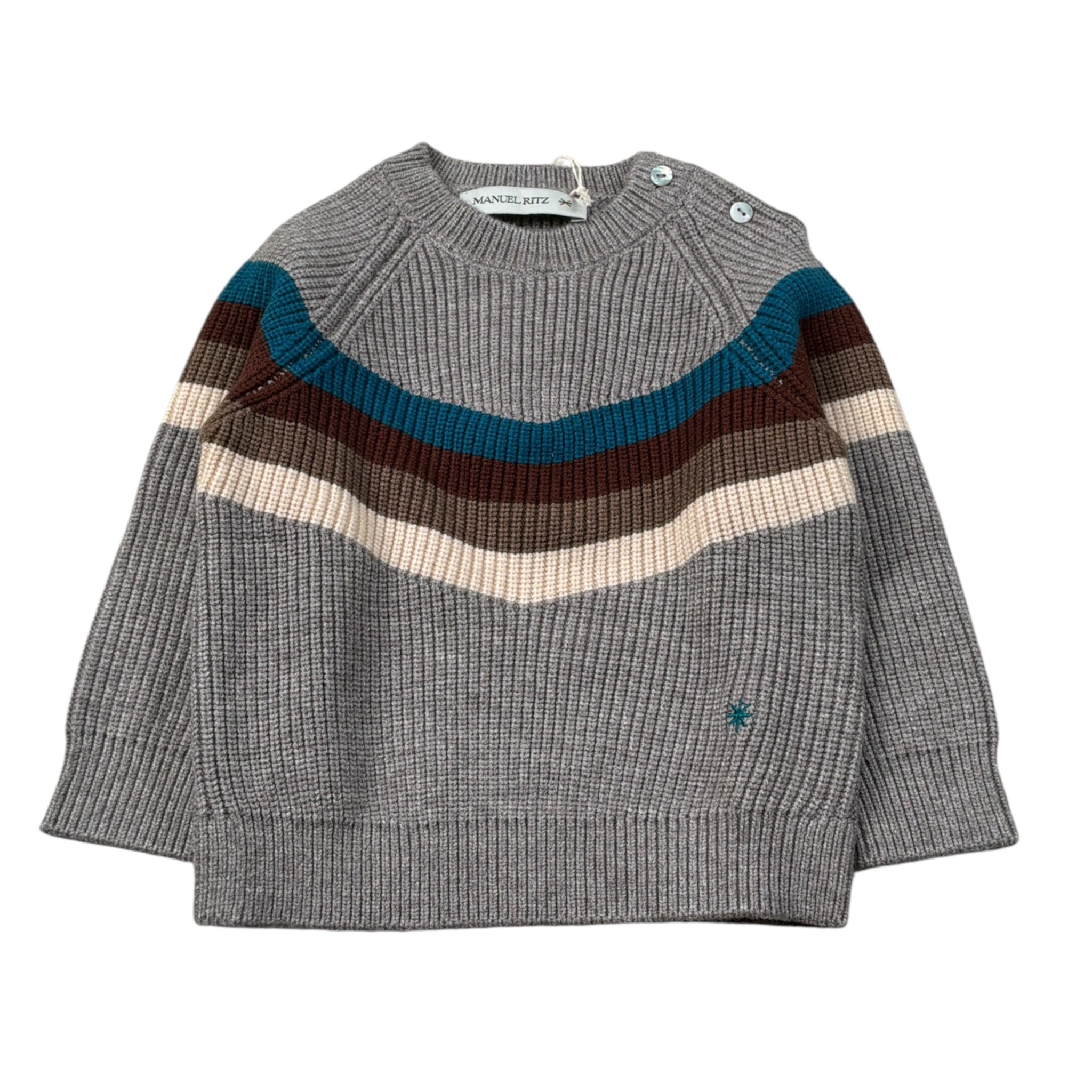Manuel Ritz Maglia tinta unita Girocollo Grigio per Bambino MR3147 GRIGIO MANUEL RITZ 