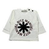 Manuel Ritz Shirt Girocollo tinta unita con Logo Panna per Neonato MR3176NX PANNA MANUEL RITZ 