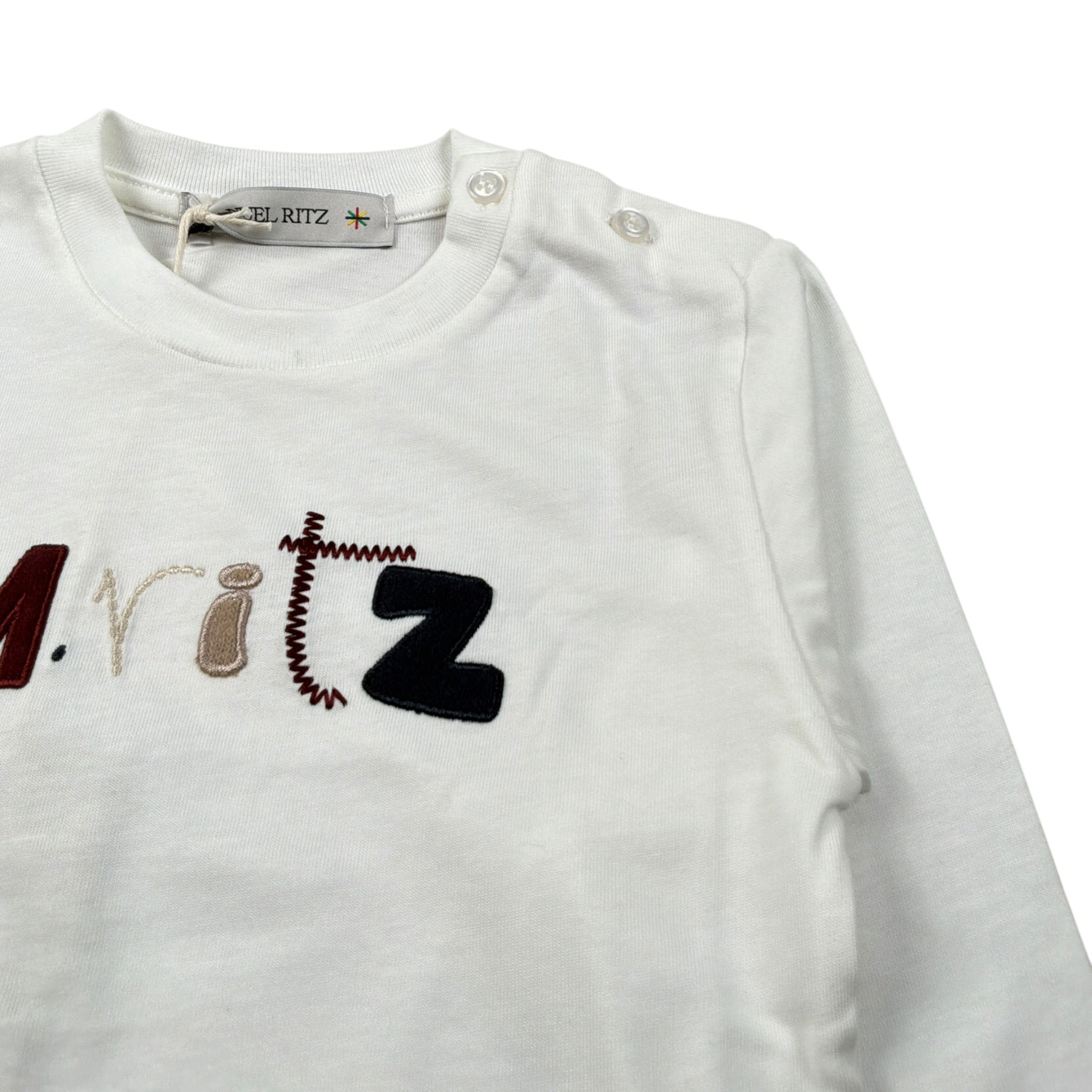 Manuel Ritz Shirt Girocollo tinta unita con Logo Panna per Neonato MR3238N PANNA MANUEL RITZ 
