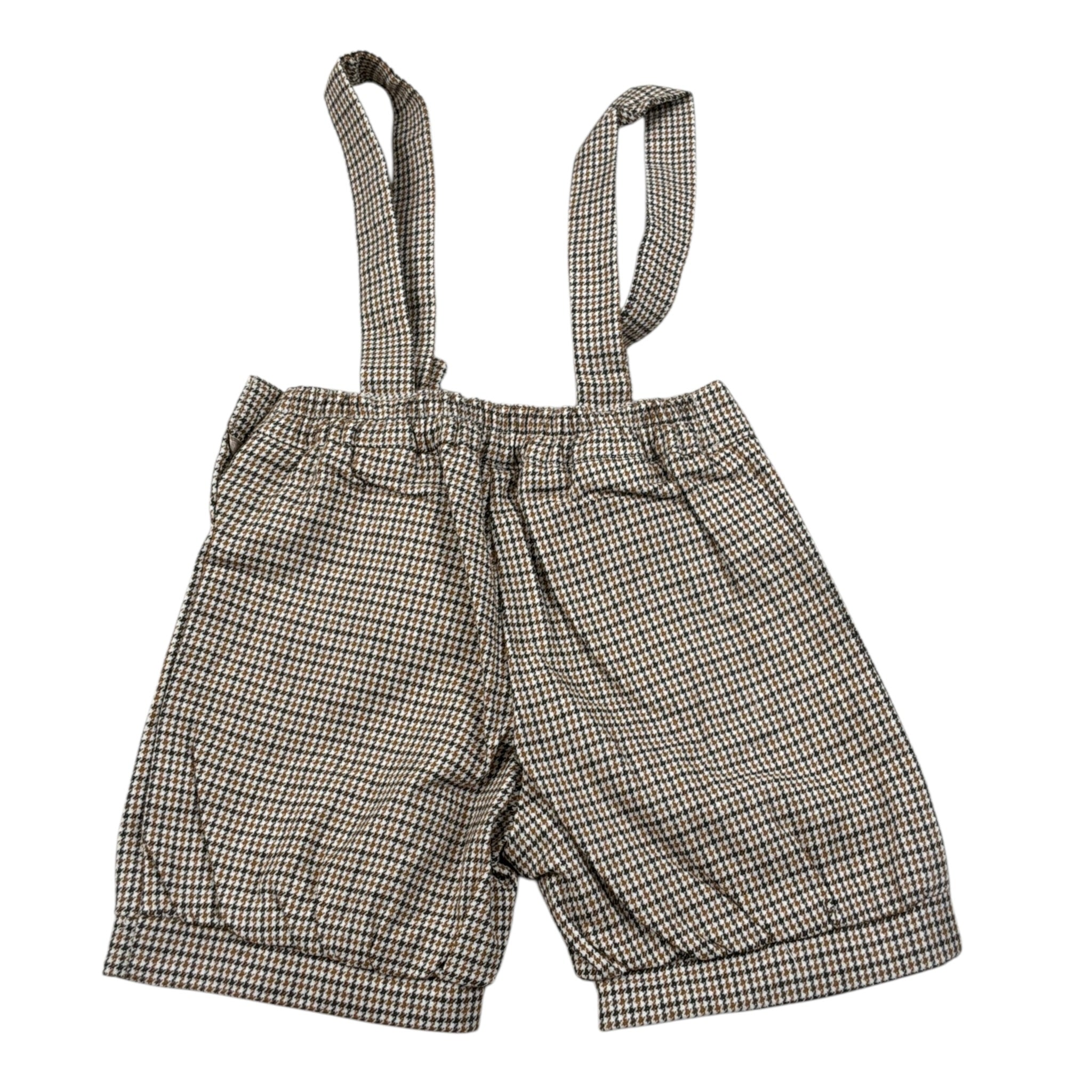 Manuell & Frank Bermuda Stampa Fantasia con Bretelle Beige per Neonato MF2296I BEIGE MANUELL & FRANK 