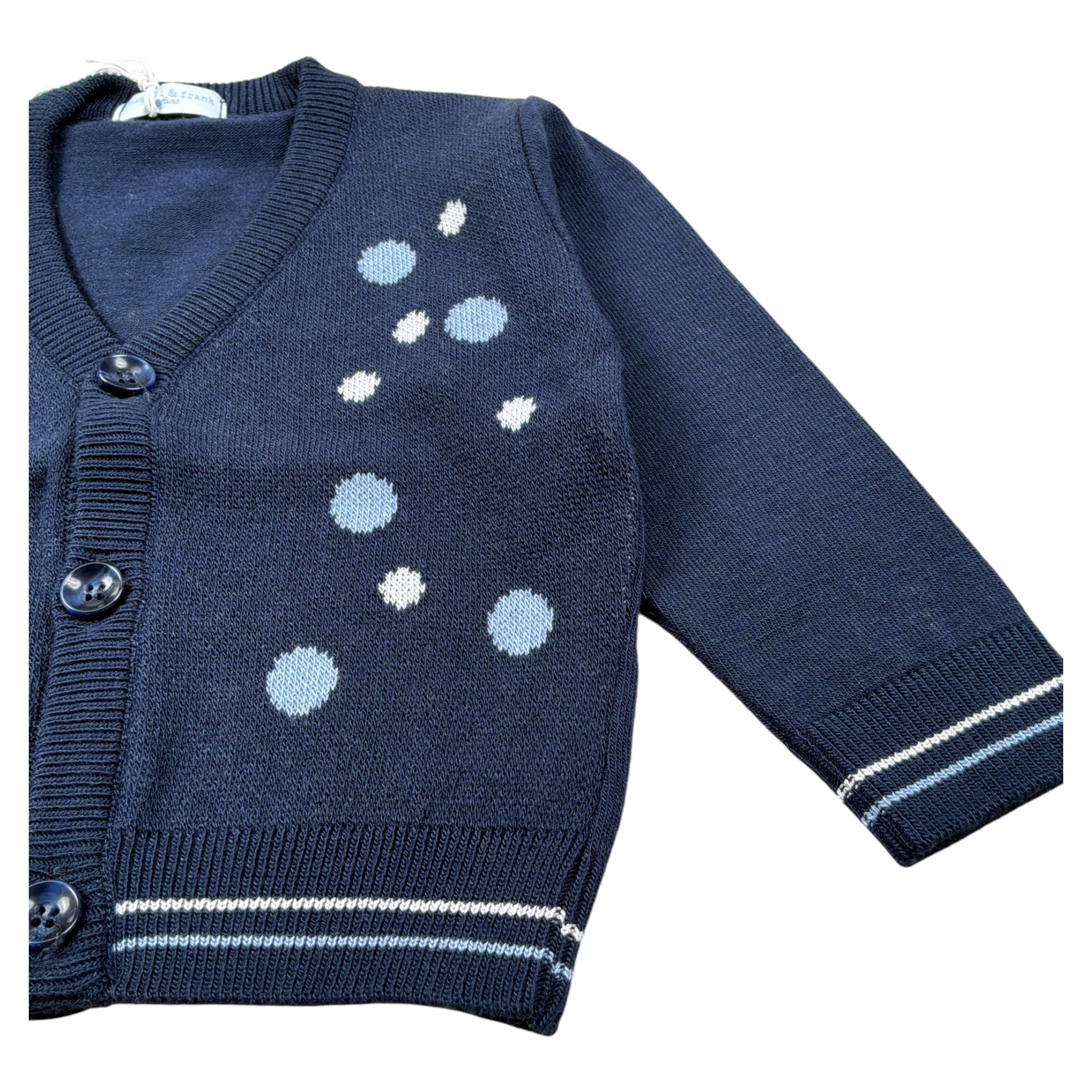 Manuell & Frank Cardigan tinta unita con Ricami Blu per Neonato MF4161I BLU MANUELL & FRANK 