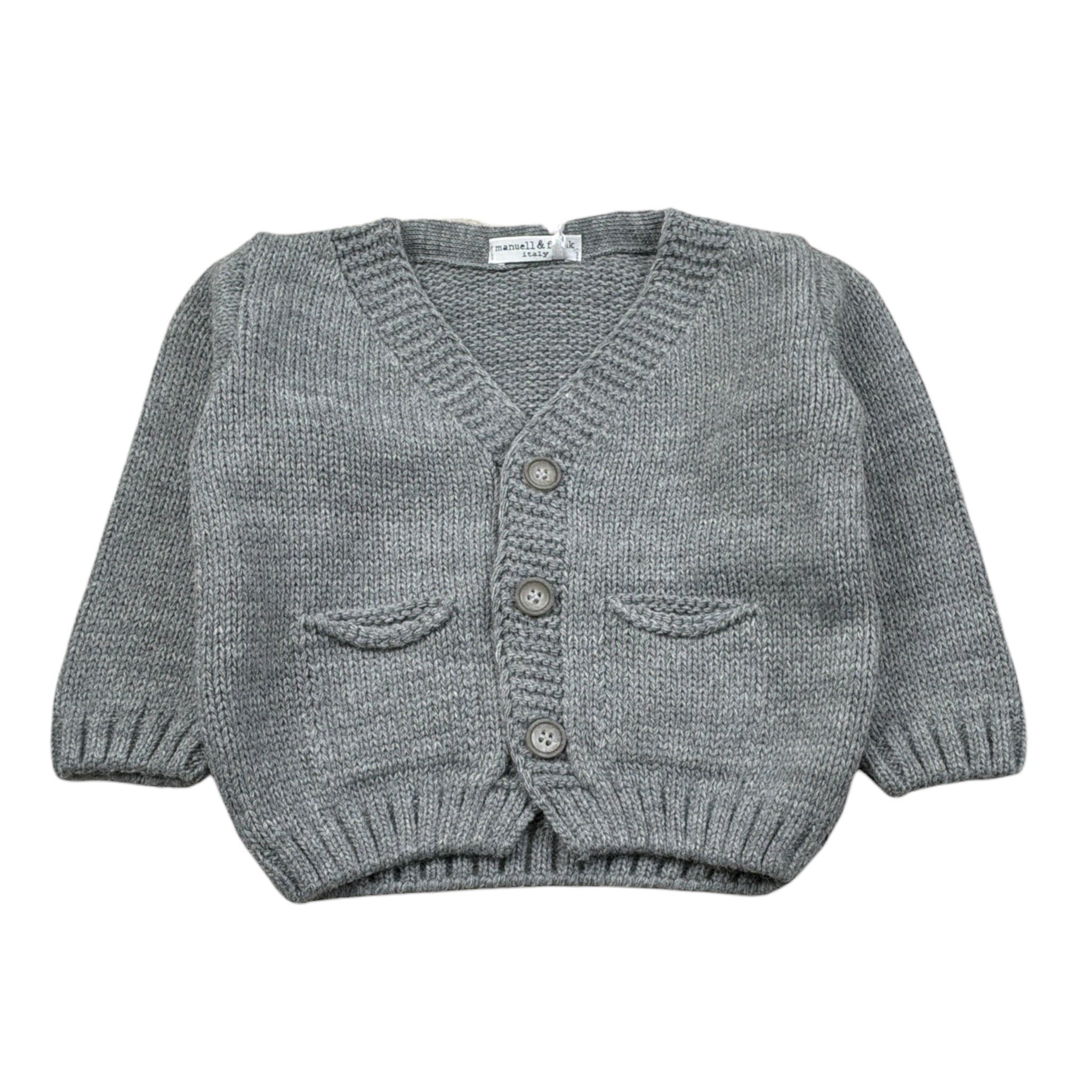 Manuell & Frank Cardigan tinta unita Grigio per Neonato MF4337I GRIGIO MANUELL & FRANK 
