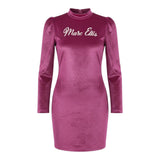 Marc Ellis Abito tinta unita con Stampa In Velluto Magenta per Bambina JMJDR00108 MAGENTA MARC ELLIS 