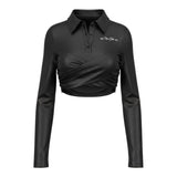 Marc Ellis Camicia tinta unita con Stampa Nero per Bambina JMJSH02187 NERO MARC ELLIS 