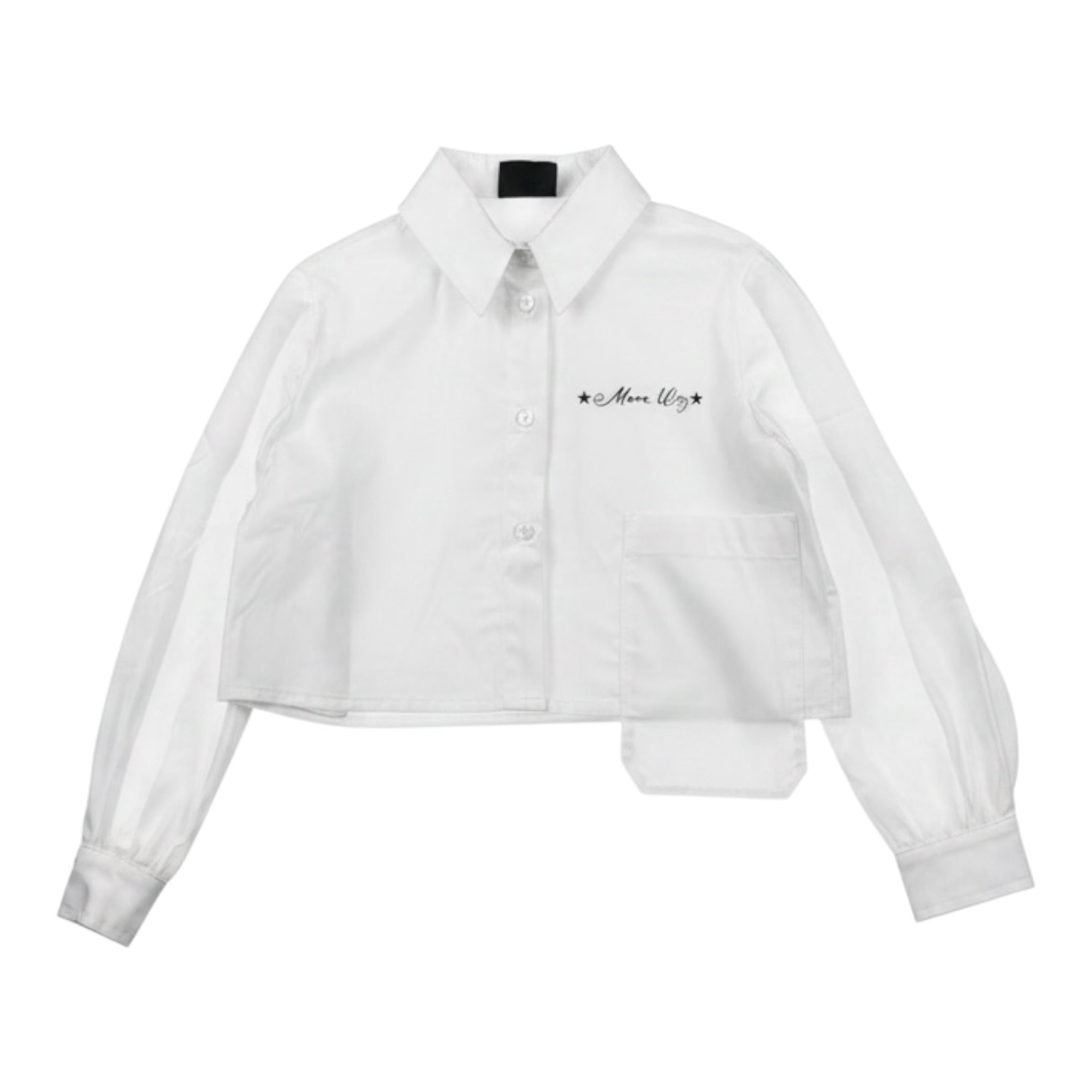 Marc Ellis Camicia tinta unita Modello Crop con Logo Bianco per Bambina JMJSH02326 BIANCO MARC ELLIS 