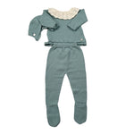 Paz Rodriguez Completo 3 Pezzi Maglia-Ghettina-Cappello Verde per Neonata 003111983 VERDE PAZ RODRIGUEZ 