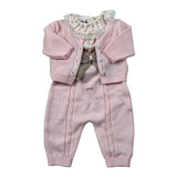 Marlu' Completo 3 Pezzi Cardigan-Salopette-Camicia Rosa per Neonata IB2131 ROSA MARLU' 