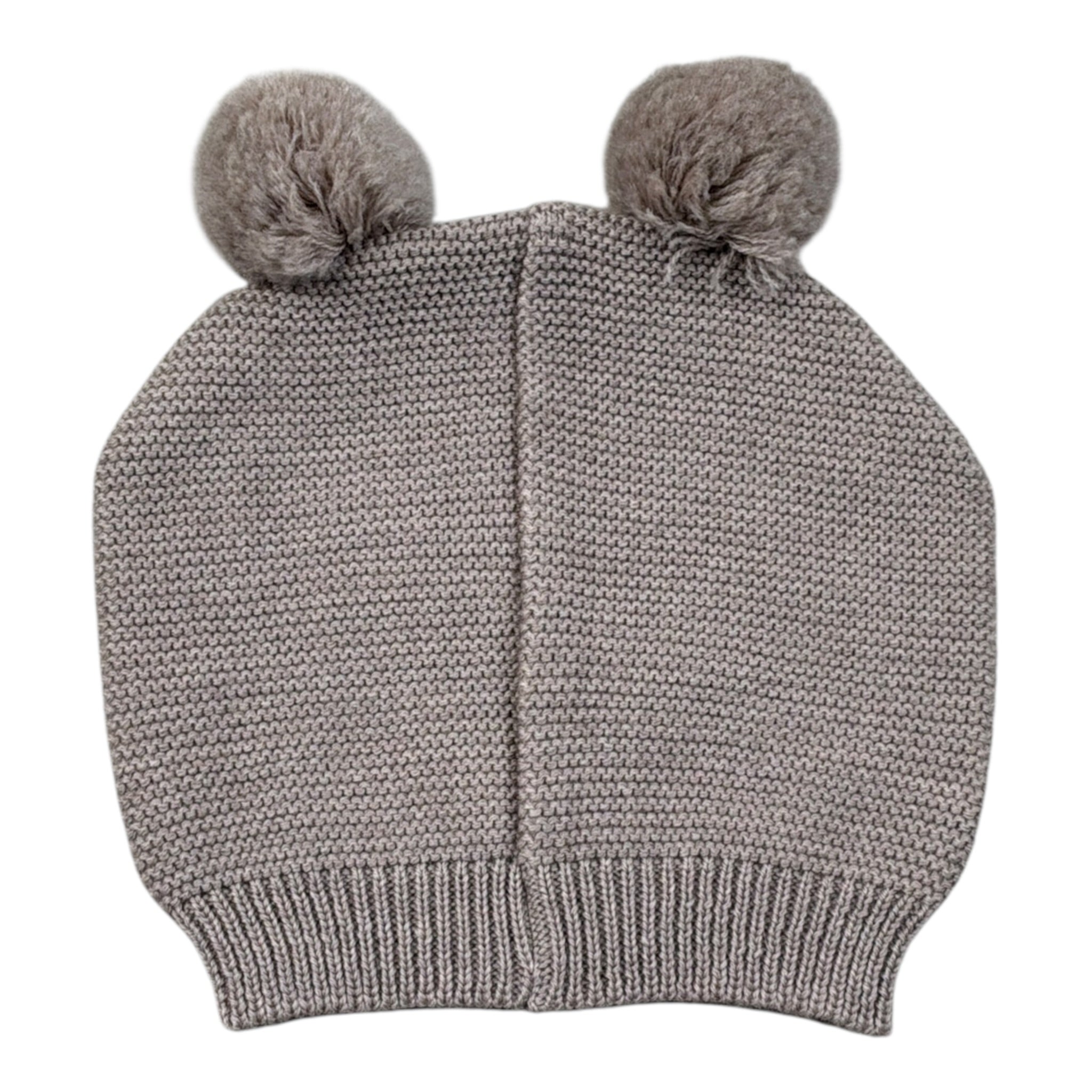 Marlu' Cappello tinta unita con Pon Pon Fango per Neonato ICMPC FANGO MARLU' 