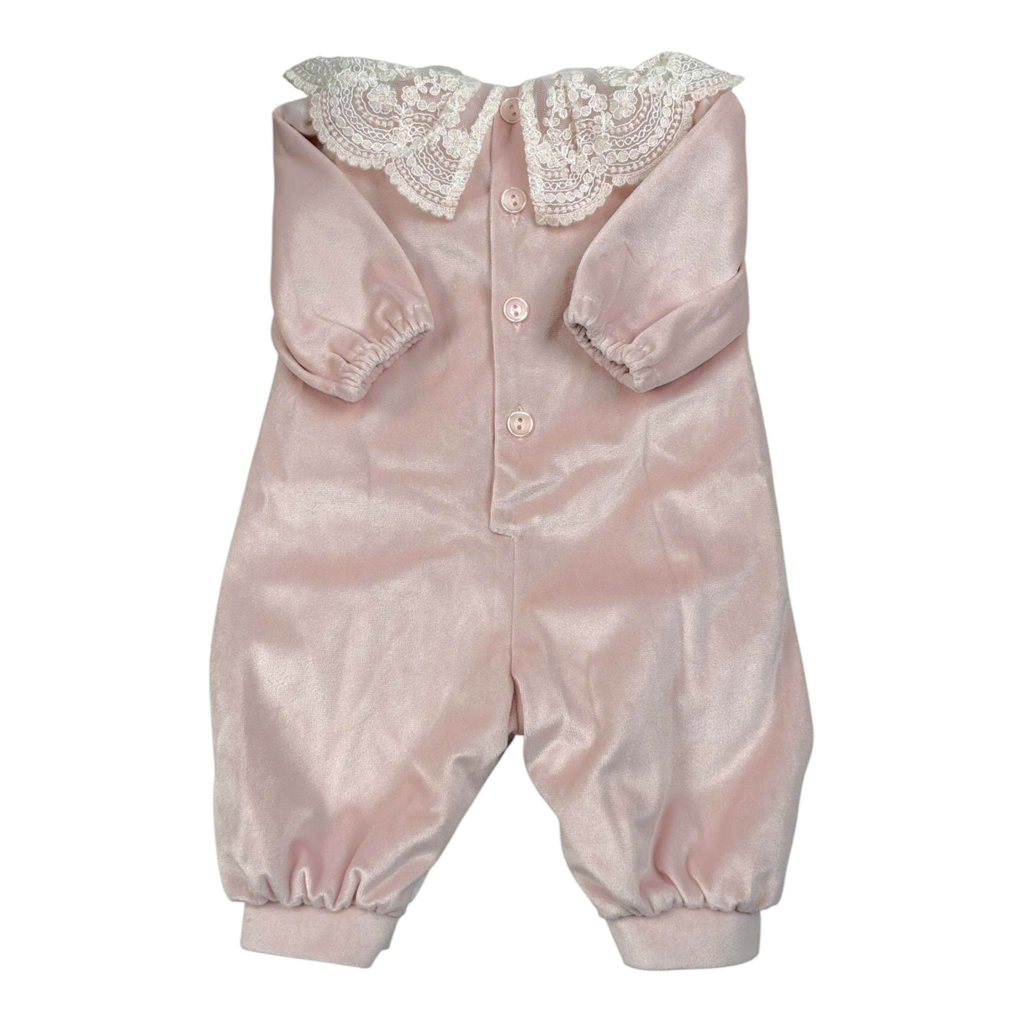Marlu' Tutina Manica Lunga tinta unita In Ciniglia Rosa per Neonata IN1714X ROSA MARLU' 