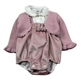 Marlu' Completo 3 Pezzi Pagliaccetto-Camicia-Cardigan Rosa per Neonata IN1960 ROSA MARLU' 