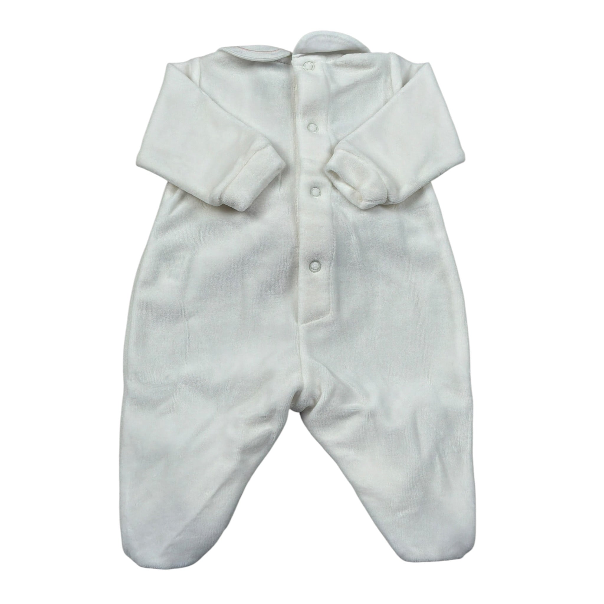 Marlu' Tutina Manica Lunga tinta unita In Ciniglia Bianco per Neonata IN2714 BIANCO MARLU' 