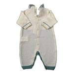 Marlu' Tutina Manica Lunga Bicolore con Colletto Panna/Verde per Neonato IN6610X PANNA/VERDE MARLU' 