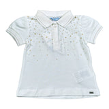 Mayoral Polo tinta unita con Stampa Bianco per Neonata 1108 BIANCO MAYORAL 