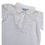 Mayoral Polo tinta unita con Stampa Bianco per Neonata 1108 BIANCO MAYORAL 