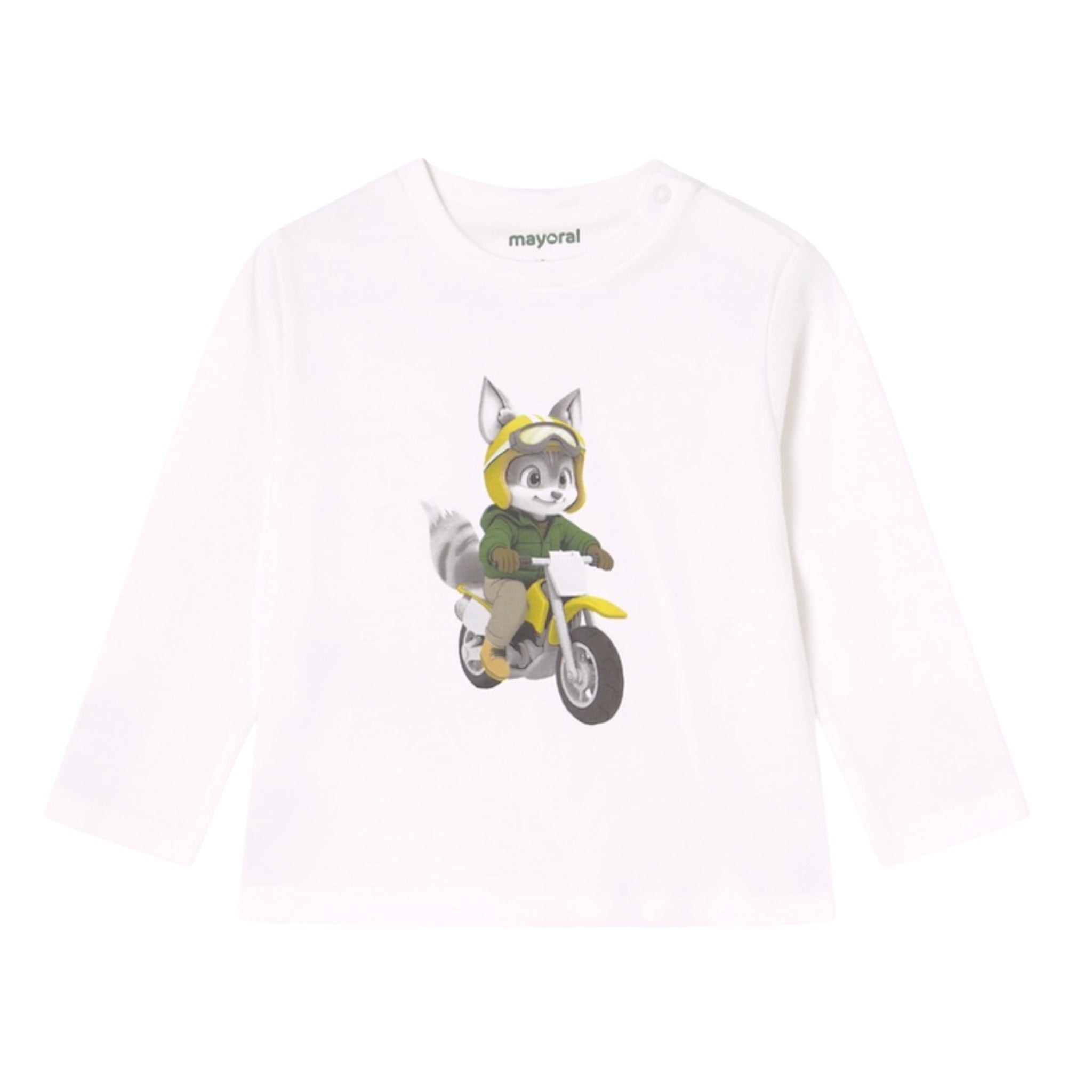 Mayoral Shirt tinta unita con Stampa Bianco per Neonato 2065 BIANCO MAYORAL 